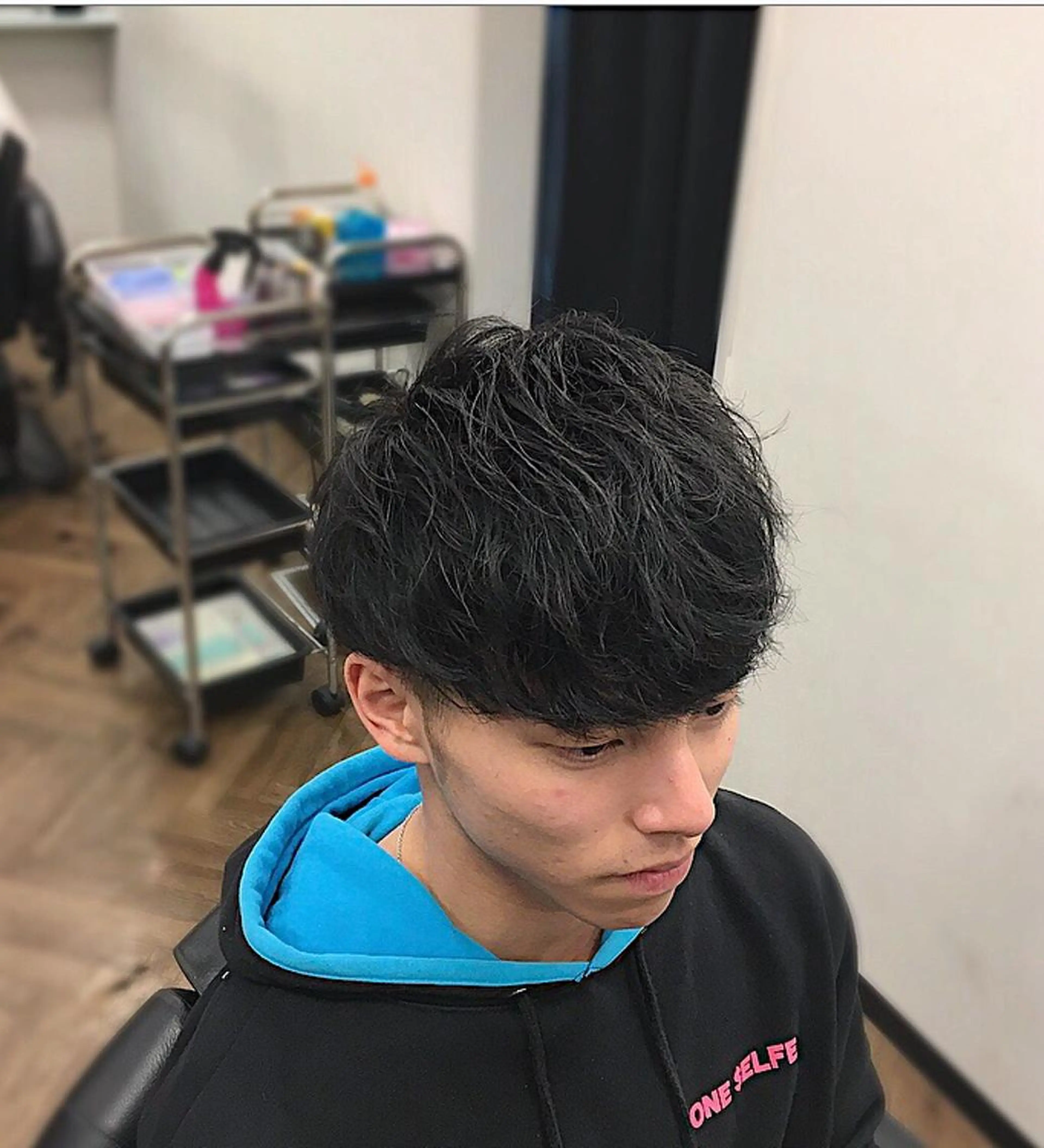 ミディアム パーマ メンズ マッシュ 前田賢生 ご新規様はNGのヘアスタイル