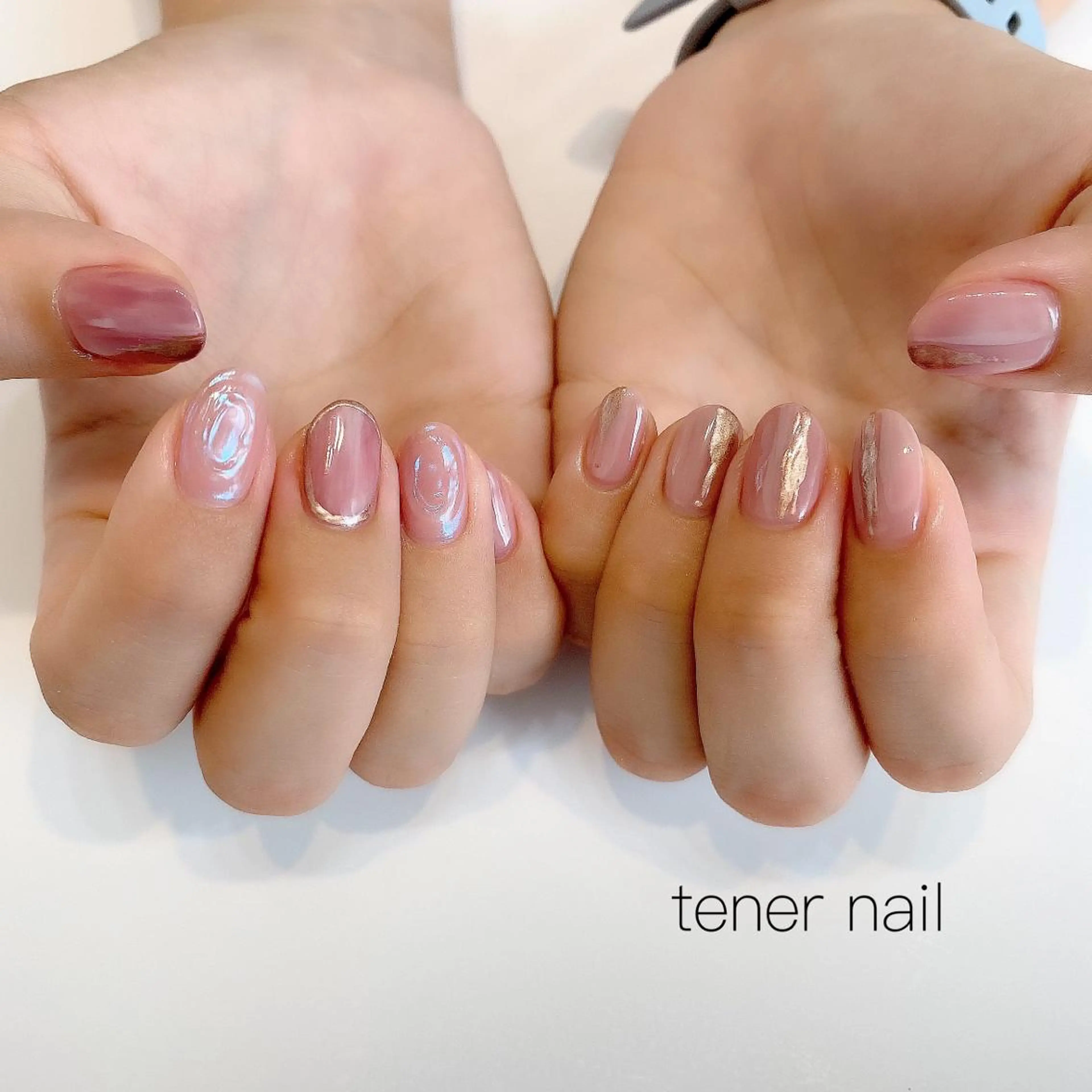 ネイル アートネイル オーロラネイル ニュアンスネイル ピンク テネルネイル tener nailのネイルデザイン