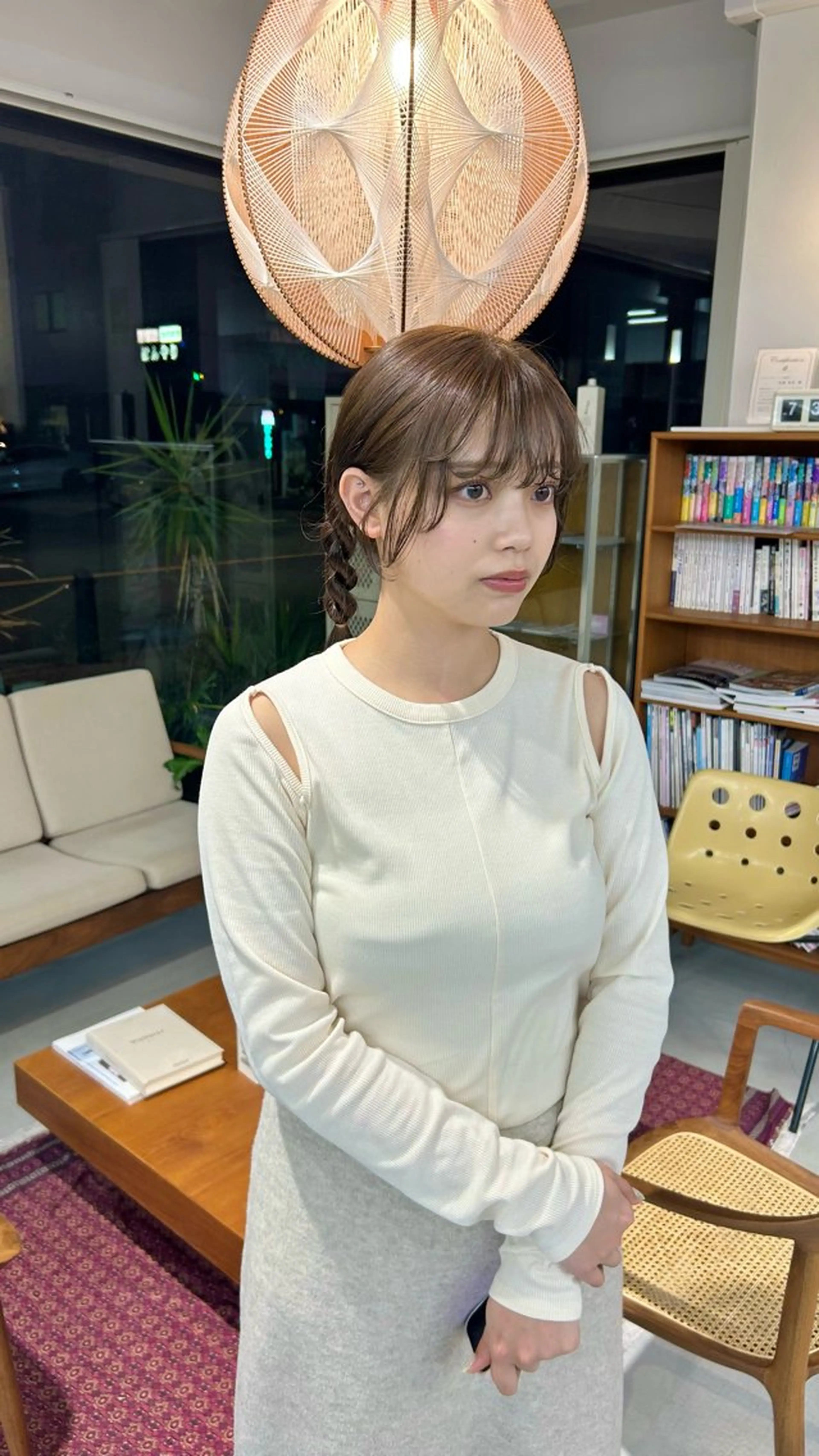 カラー ベージュカラー オリーブベージュ 藤原 あかりのヘアスタイル