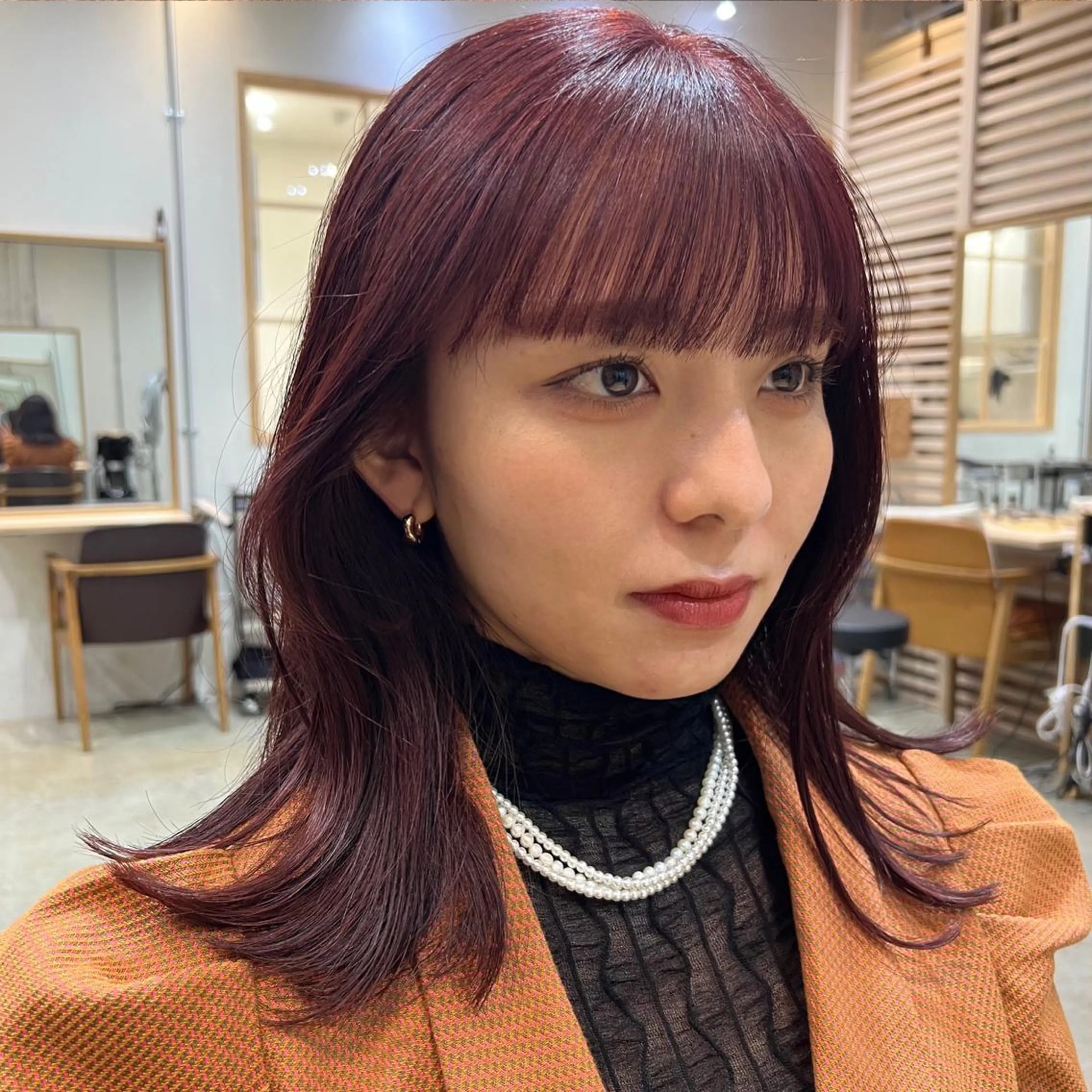 ミディアム くびれヘア ワイドバング 小顔カット/顔周り /メンズsaraのヘアスタイル