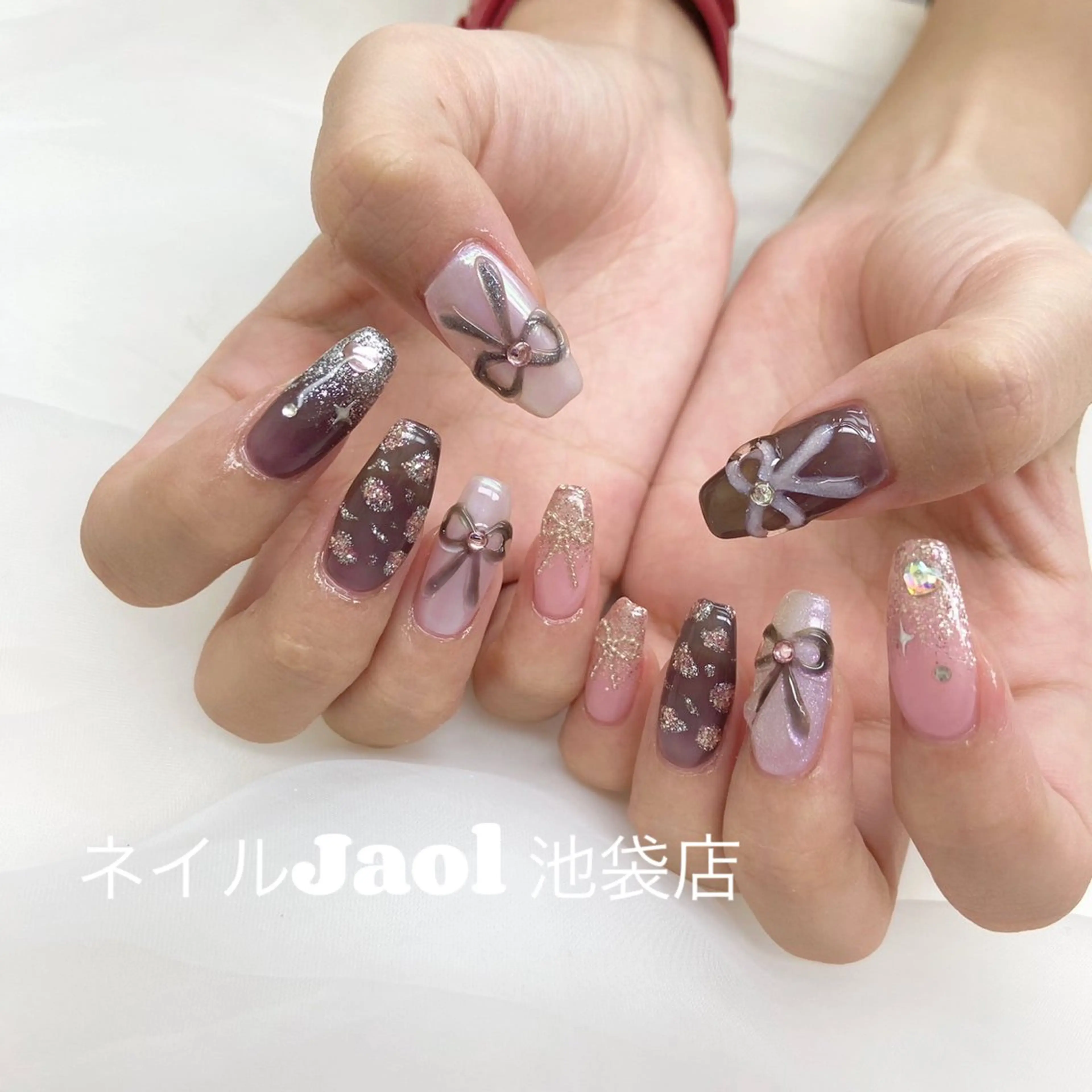 ロング 韓国風ヘア ハンドネイル ネイルJaol 池袋のネイルデザイン