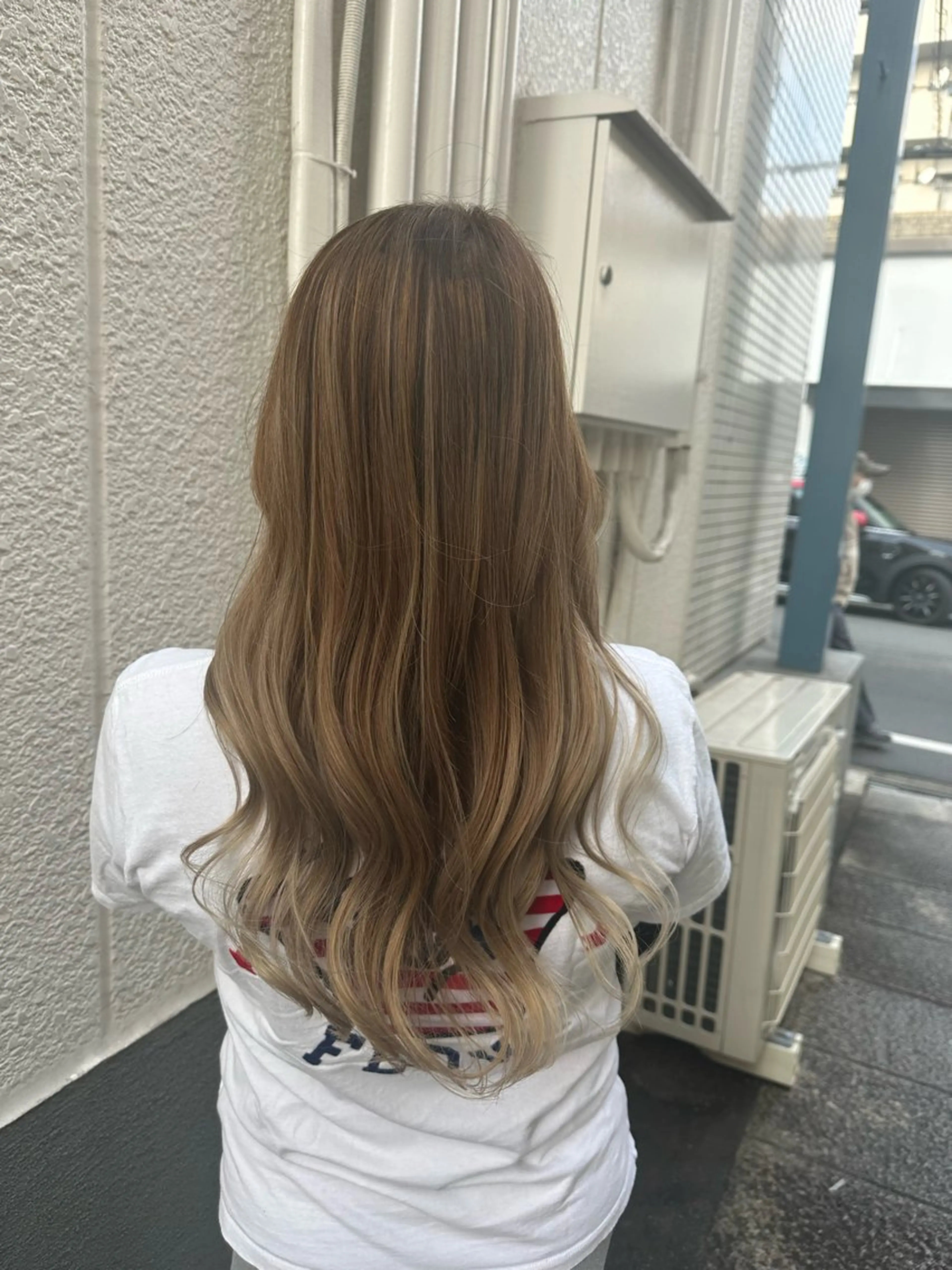 ロング ハイライト 若山 敦のヘアスタイル