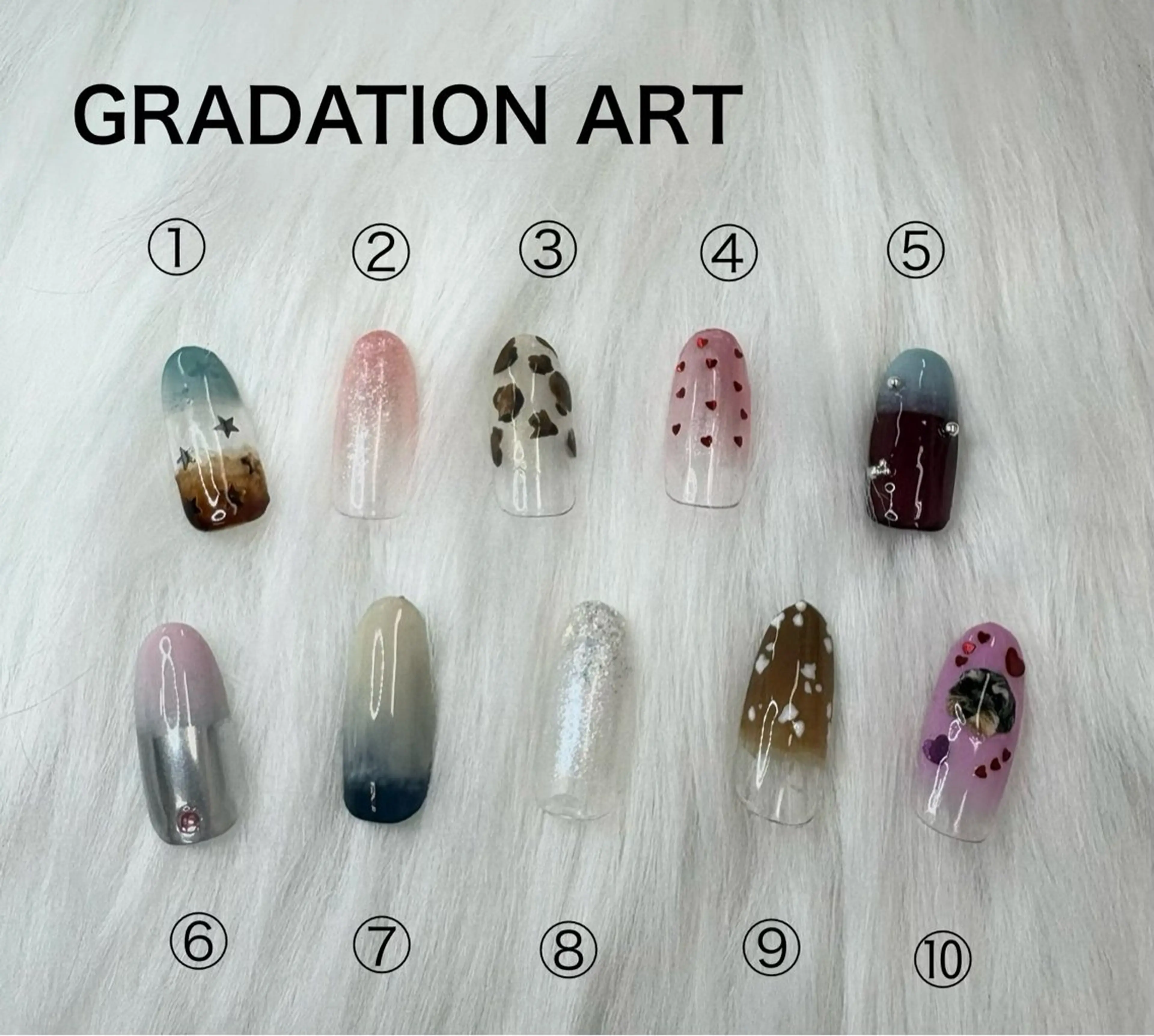 【オフなし】グラデーション+写真アート2本付 0円の写真