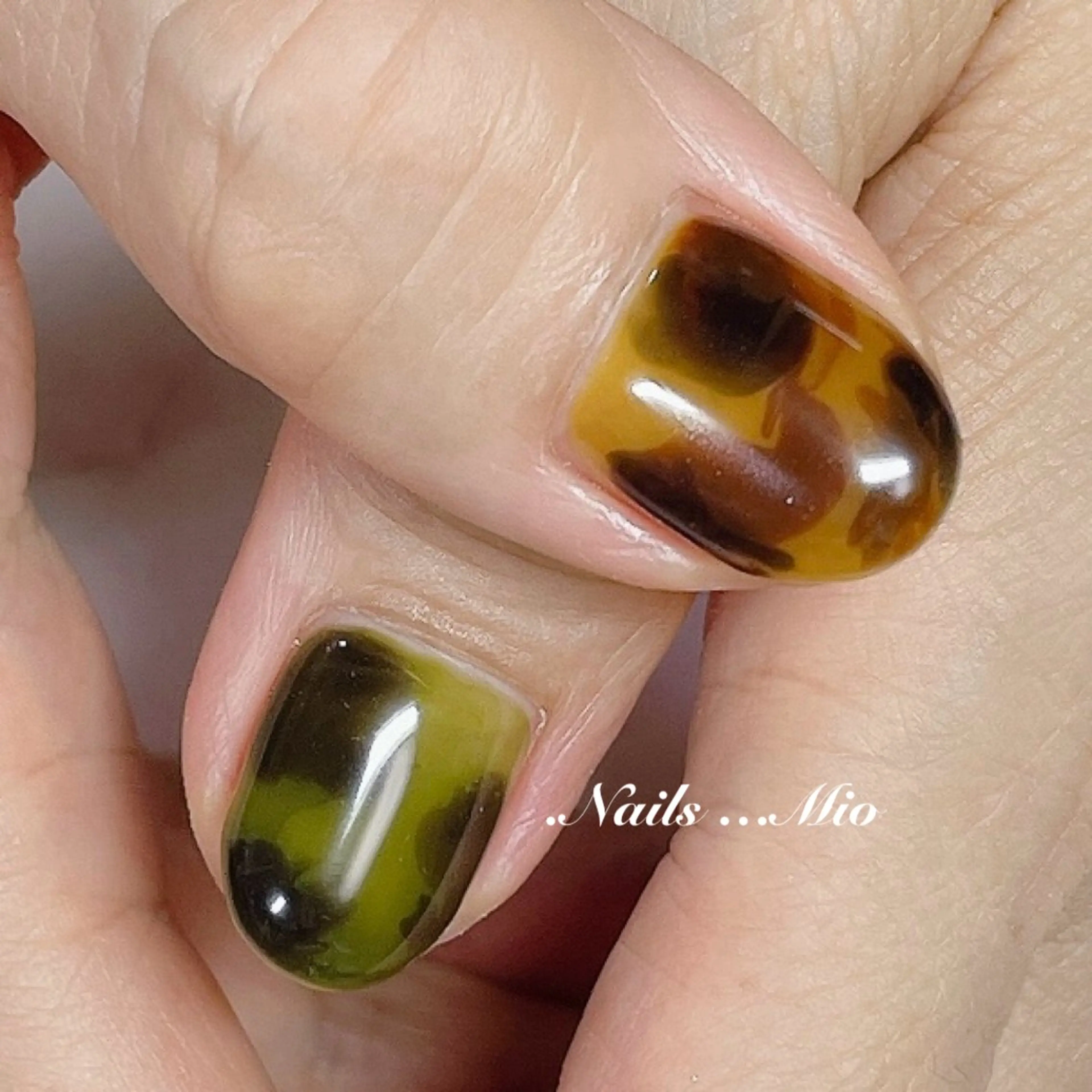 ネイル アートネイル べっ甲ネイル .Nails Mio 赤羽西ネイルサロンのネイルデザイン