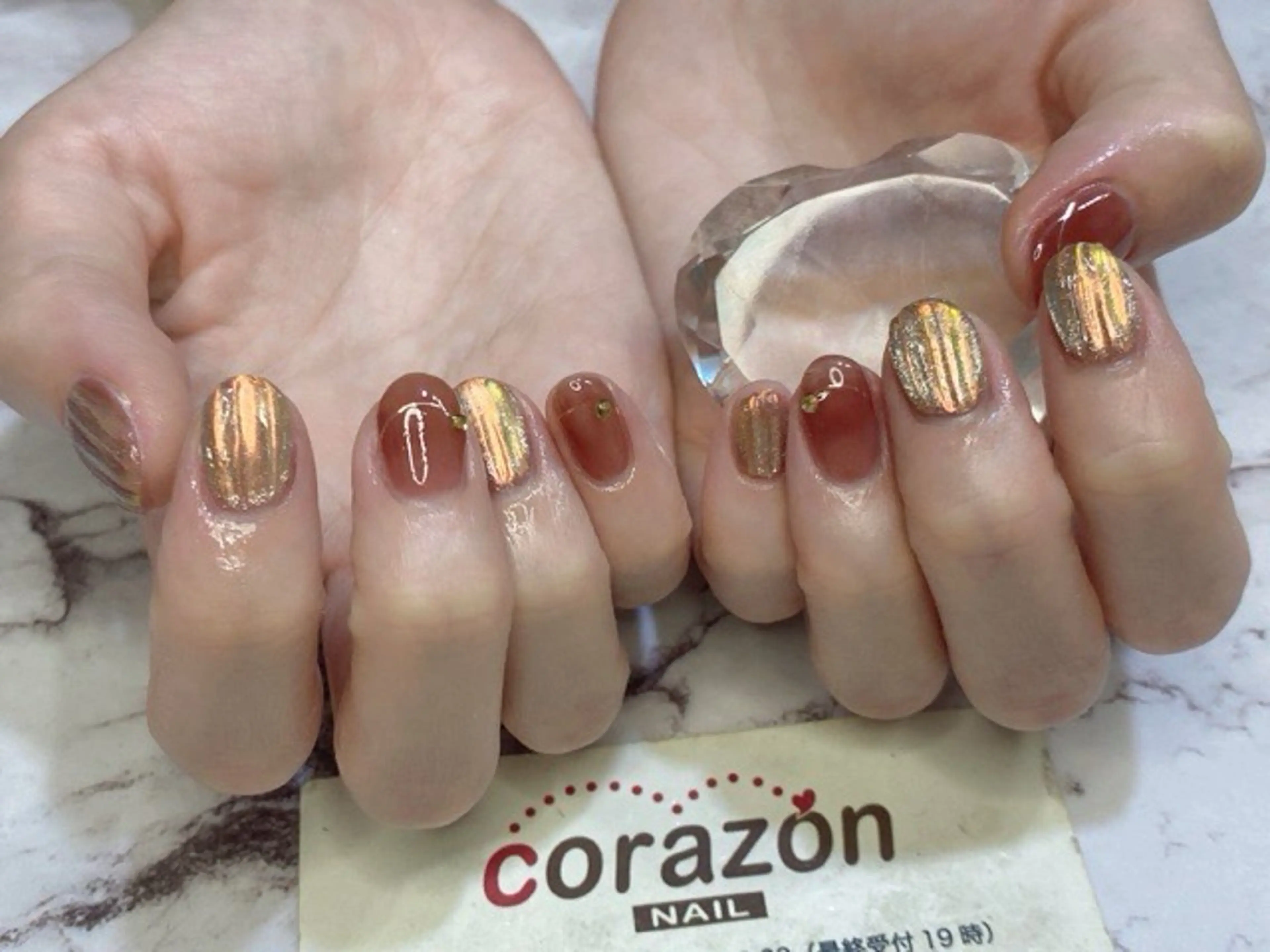 ネイル ブラウン ネイリスト aicoのネイルデザイン