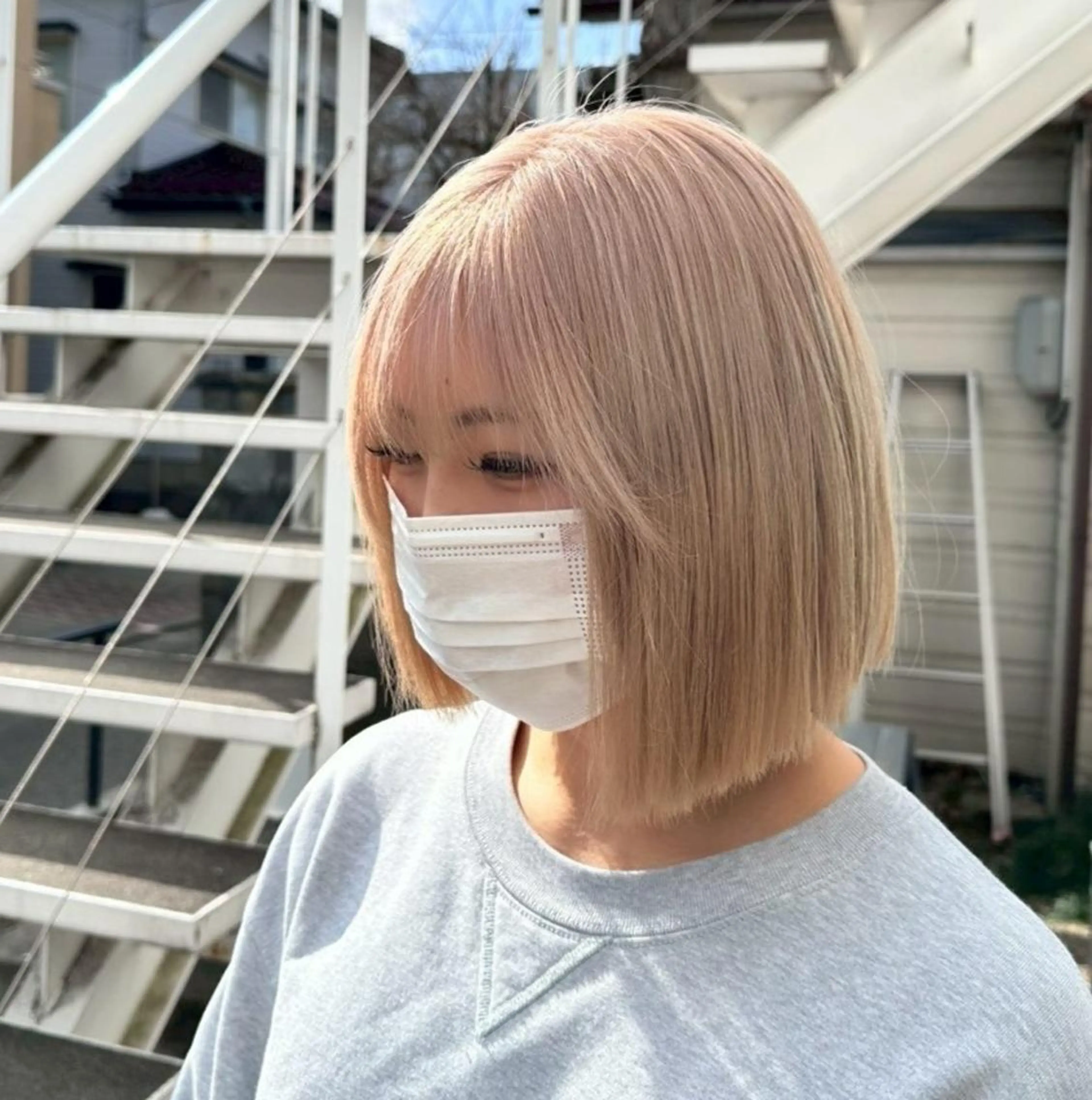 ショート ヘアカラー トリートメント 透けるミルクティー ☕赤味ゼロ★はる吉のヘアスタイル