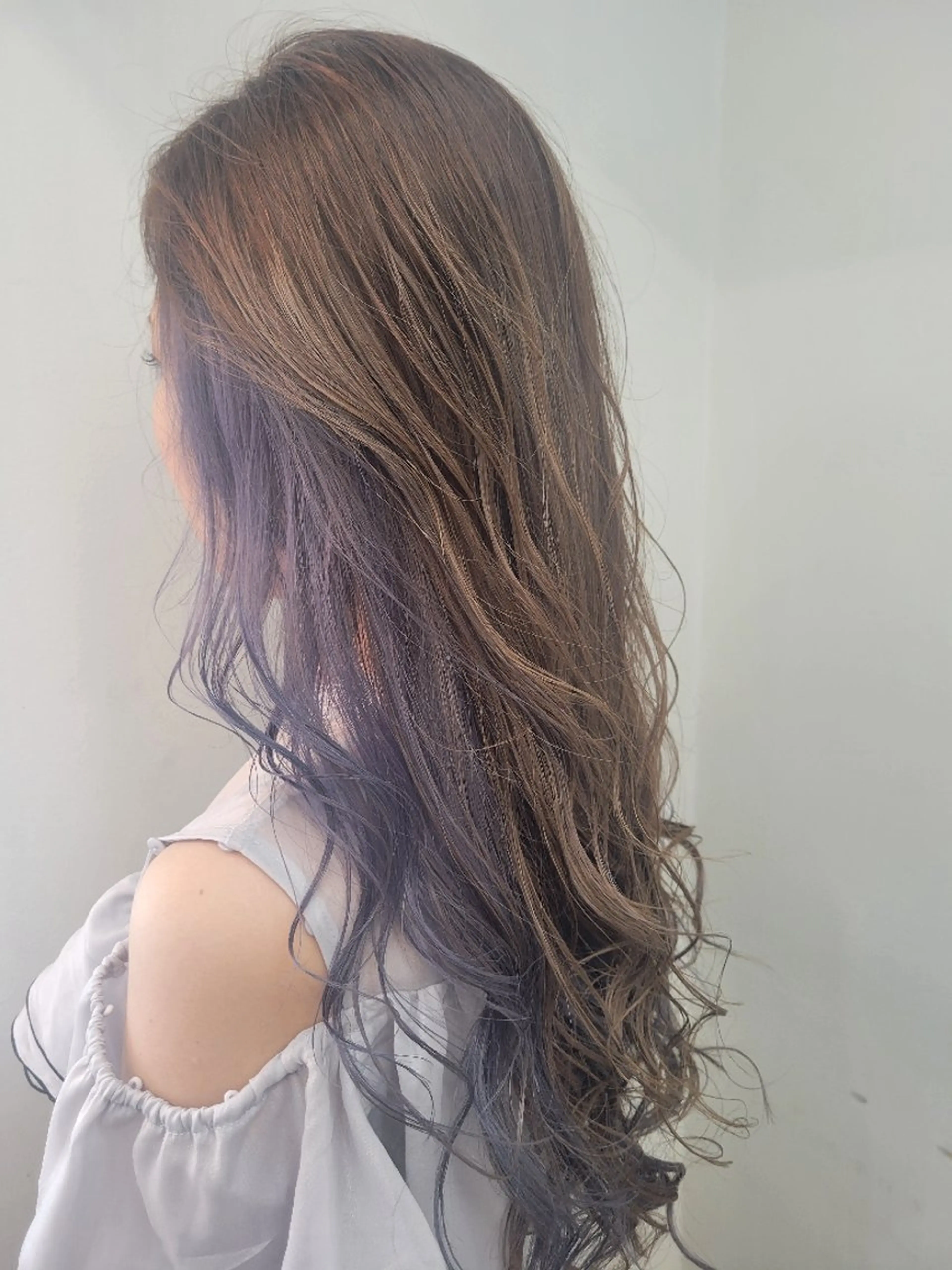 カラー セミロング ダブルカラーモデル☆ SHUNYAのヘアスタイル