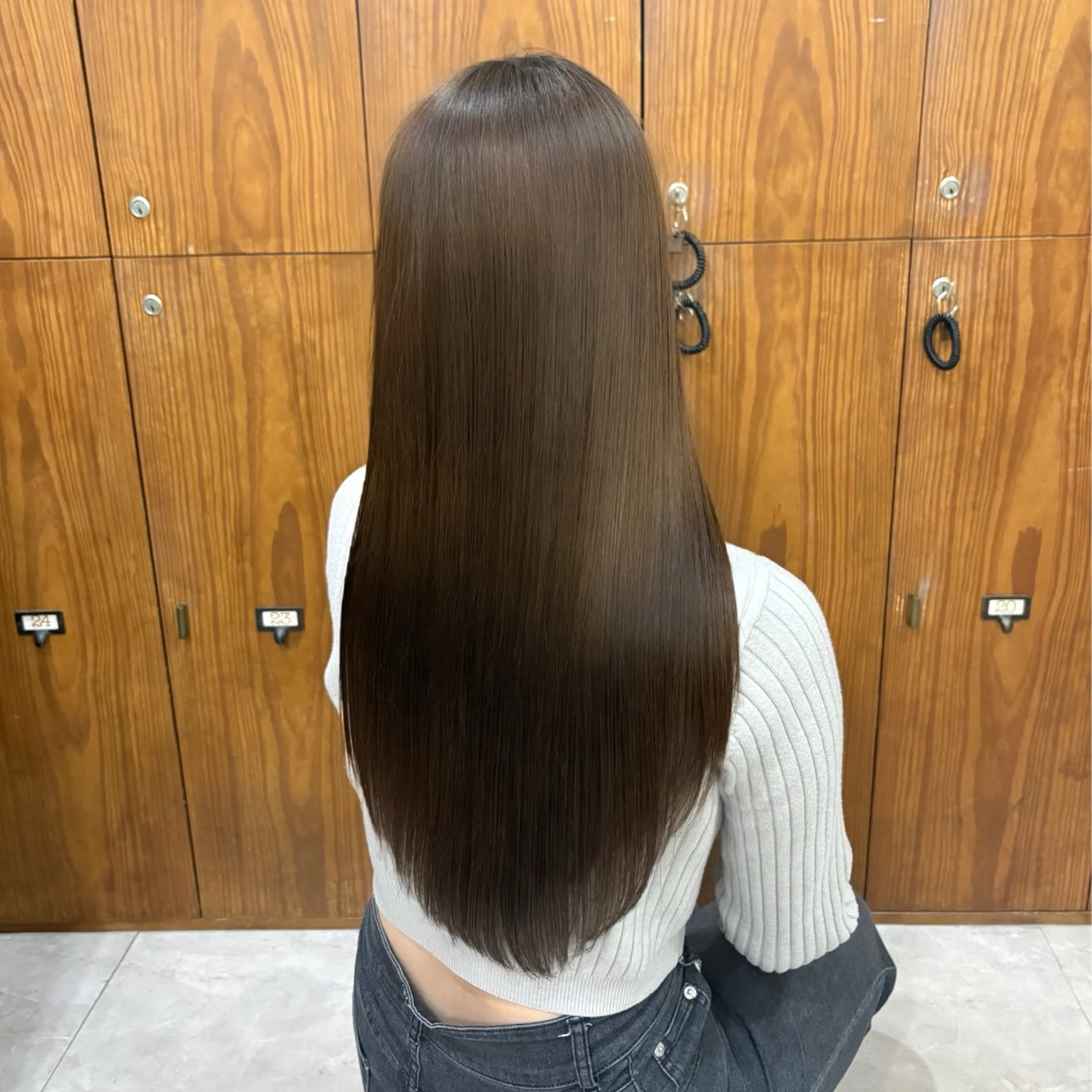 ロング 縮毛矯正 森 はるなのヘアスタイル