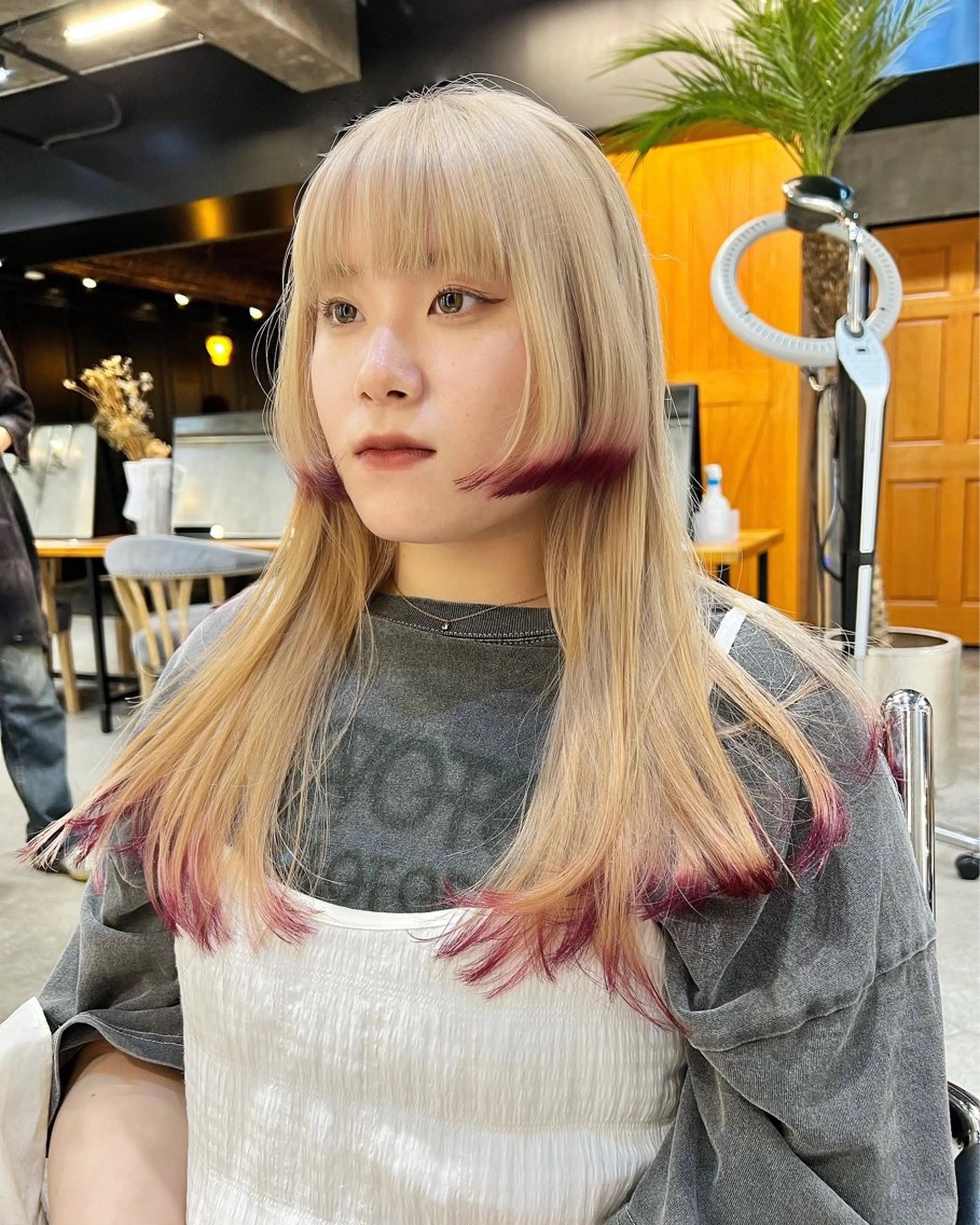 ロング カラー カット ヘアカラー 圧倒的デザイン力 店長🎨RENAのヘアスタイル