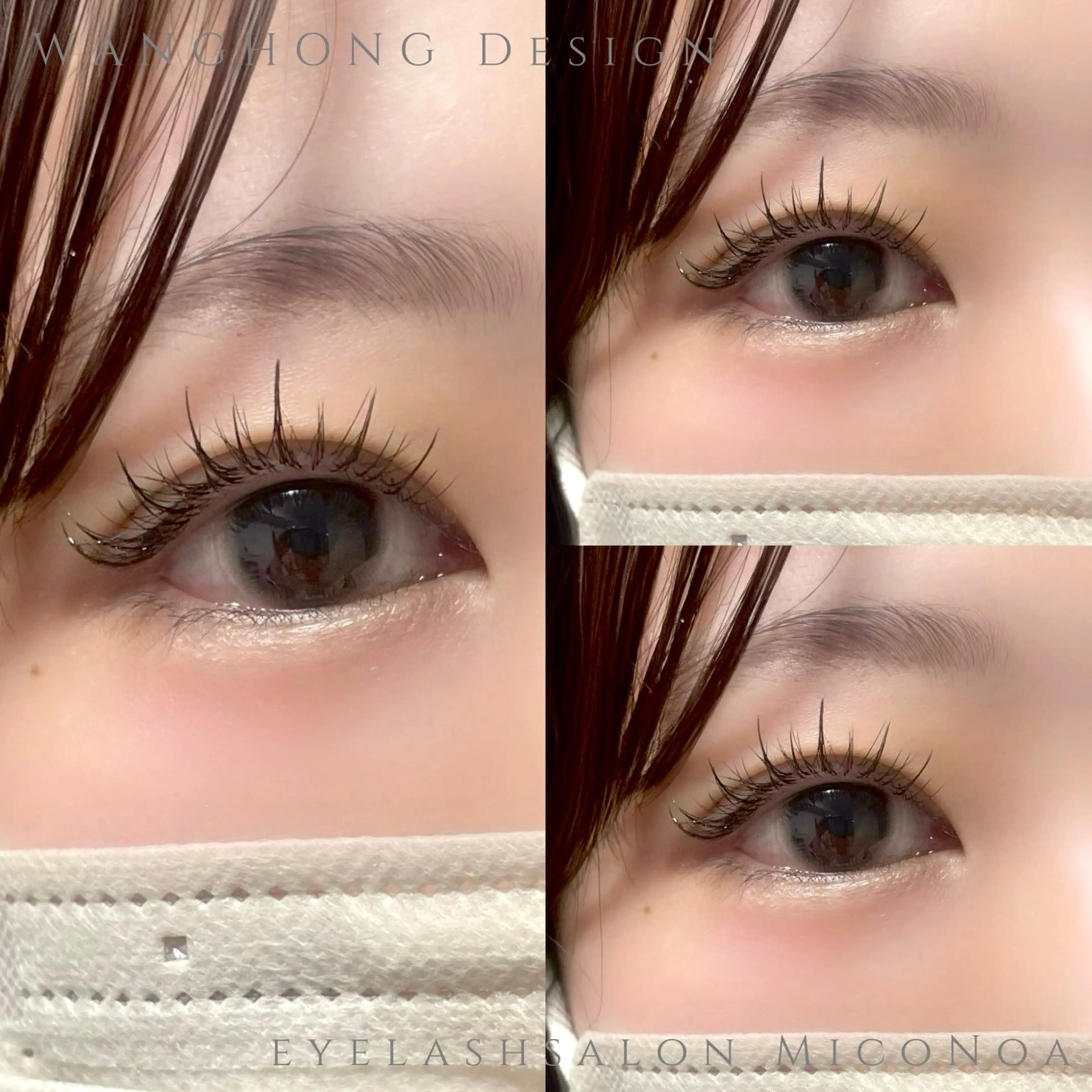 【韓国トレンド】ご新規様オフ無料|ワンホン(網紅)マツエク 100本|透明感〜束感自由の写真