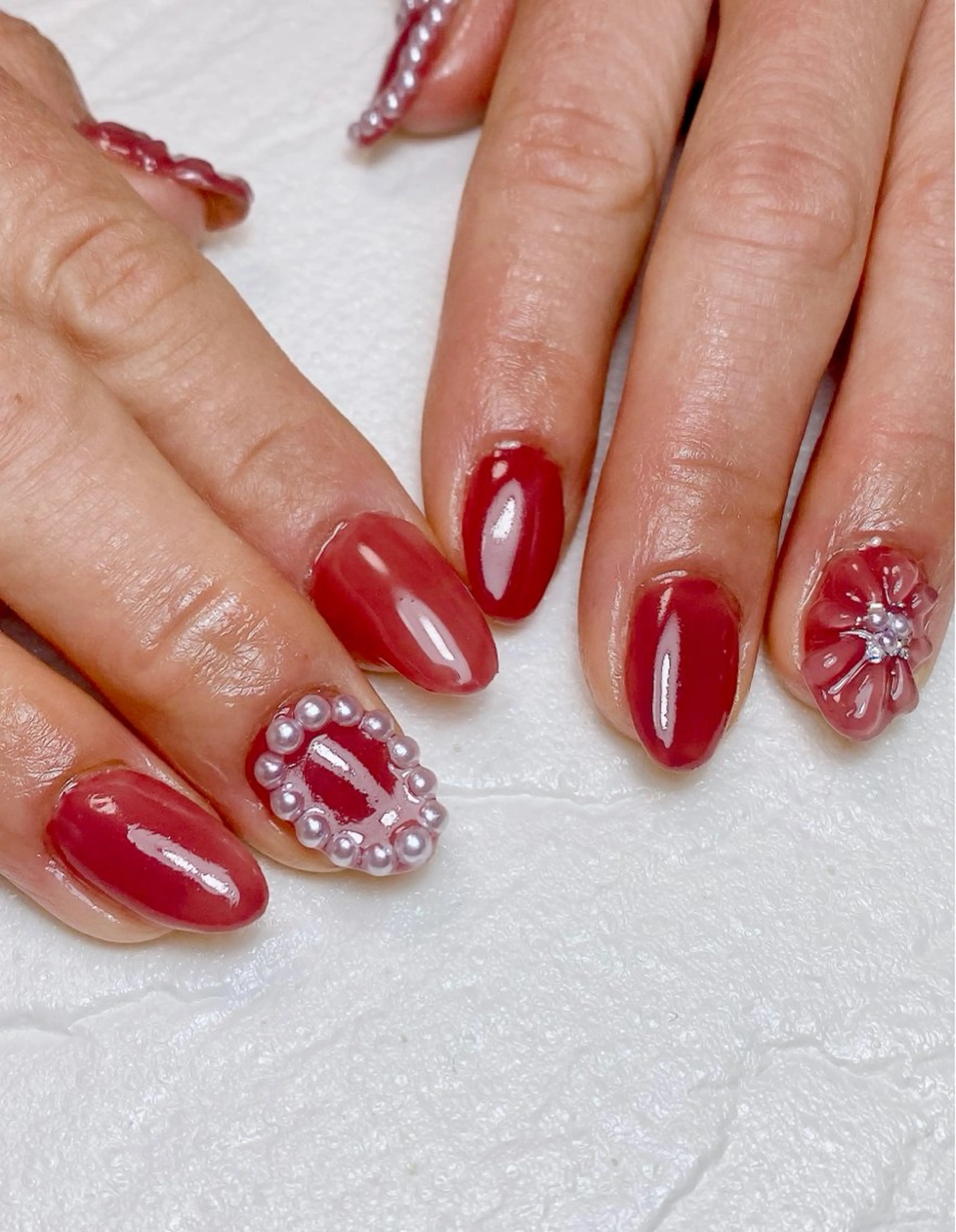 ネイル フラワーネイル ぷっくりネイル Nail Salon K 🧸美爪育成のネイルデザイン