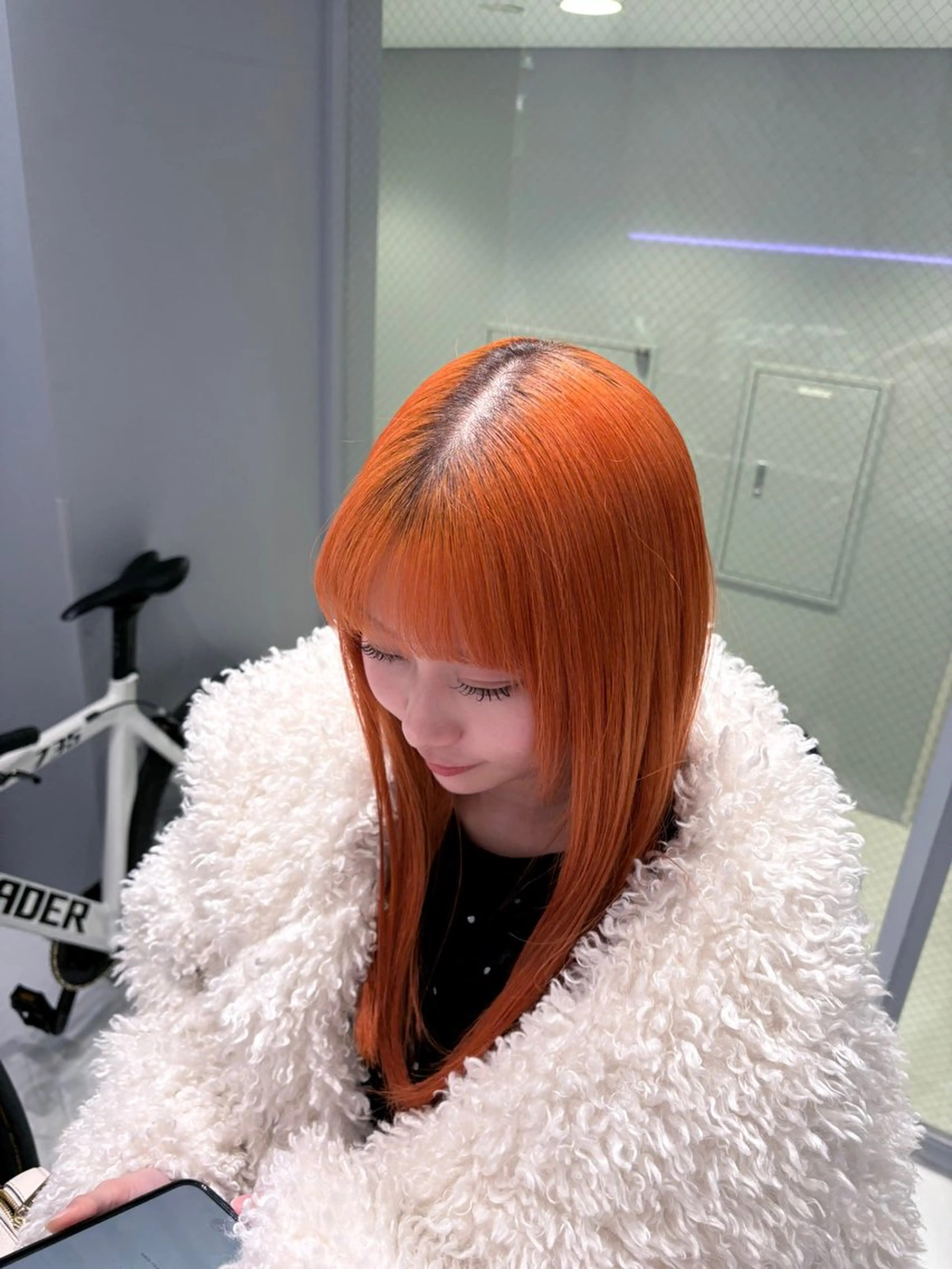 セミロング カラー ブリーチ カット ヘアカラー トリートメント 菜々🫧新宿 透明感ケアブリーチのヘアスタイル