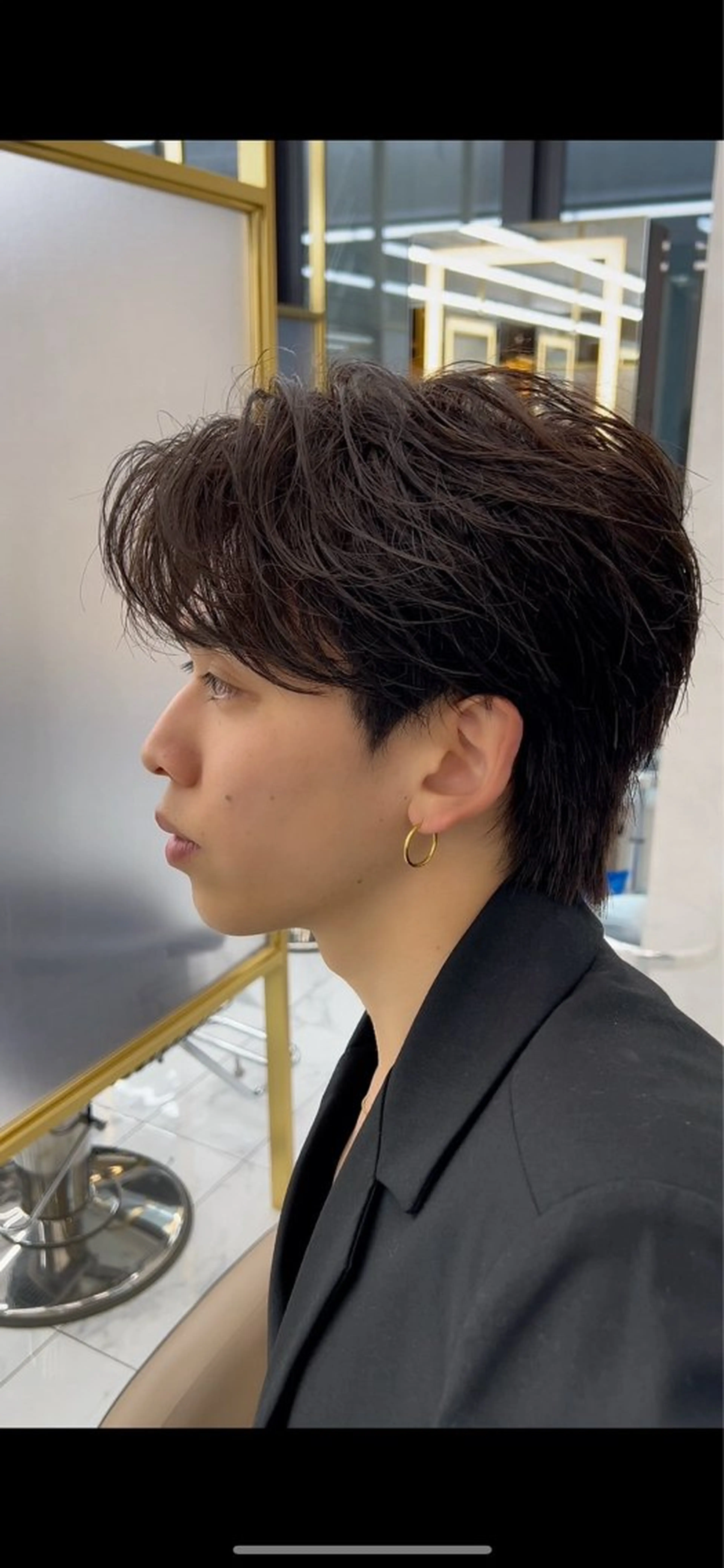 ミディアム パーマ メンズ ミディアムパーマ フェザーパーマ メンズパーマ tatsuya /フェザーパーマのヘアスタイル