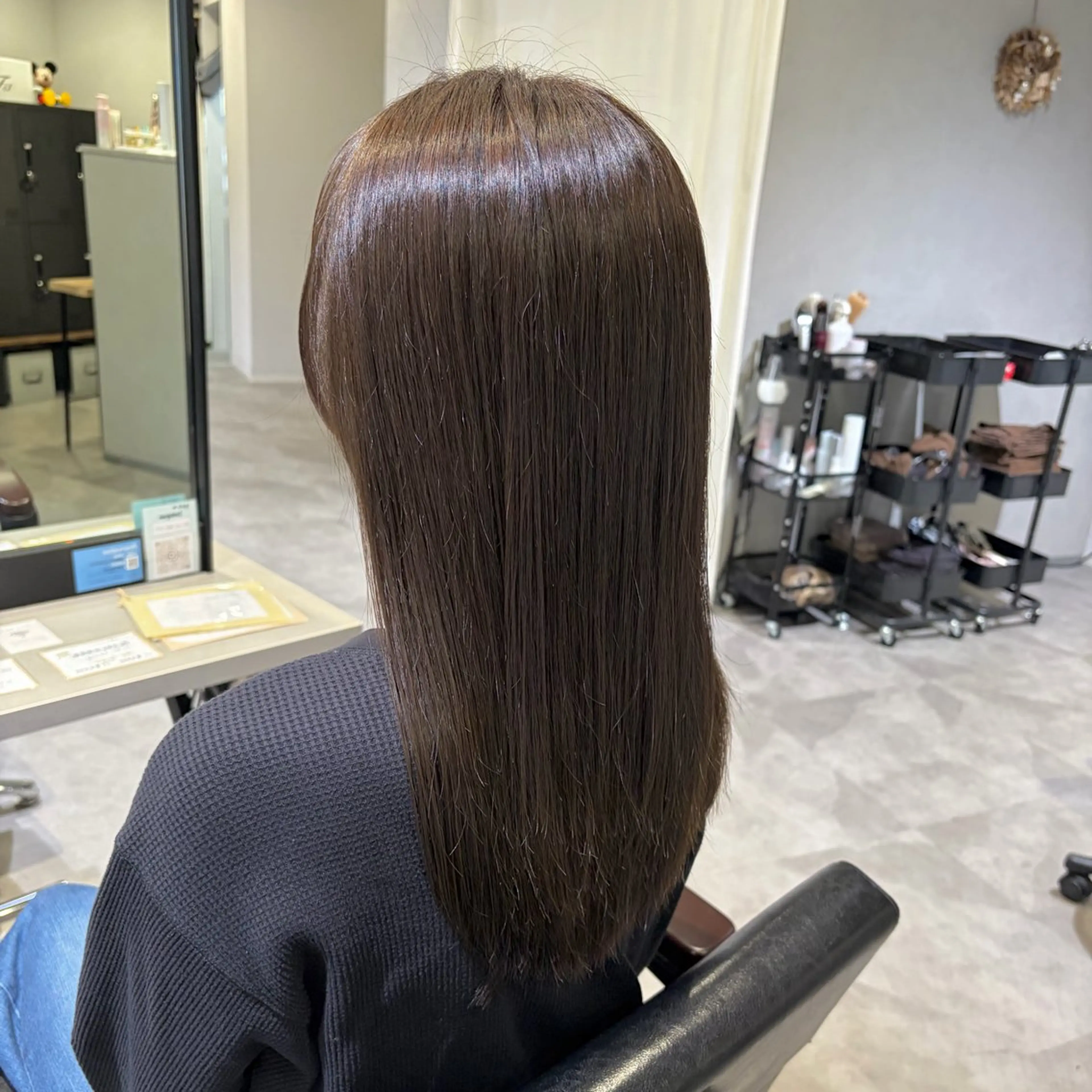 ロング カラー グレージュ ヘアカラー トリートメント MIRUKA/ 暖色カラー/ベージュのヘアスタイル
