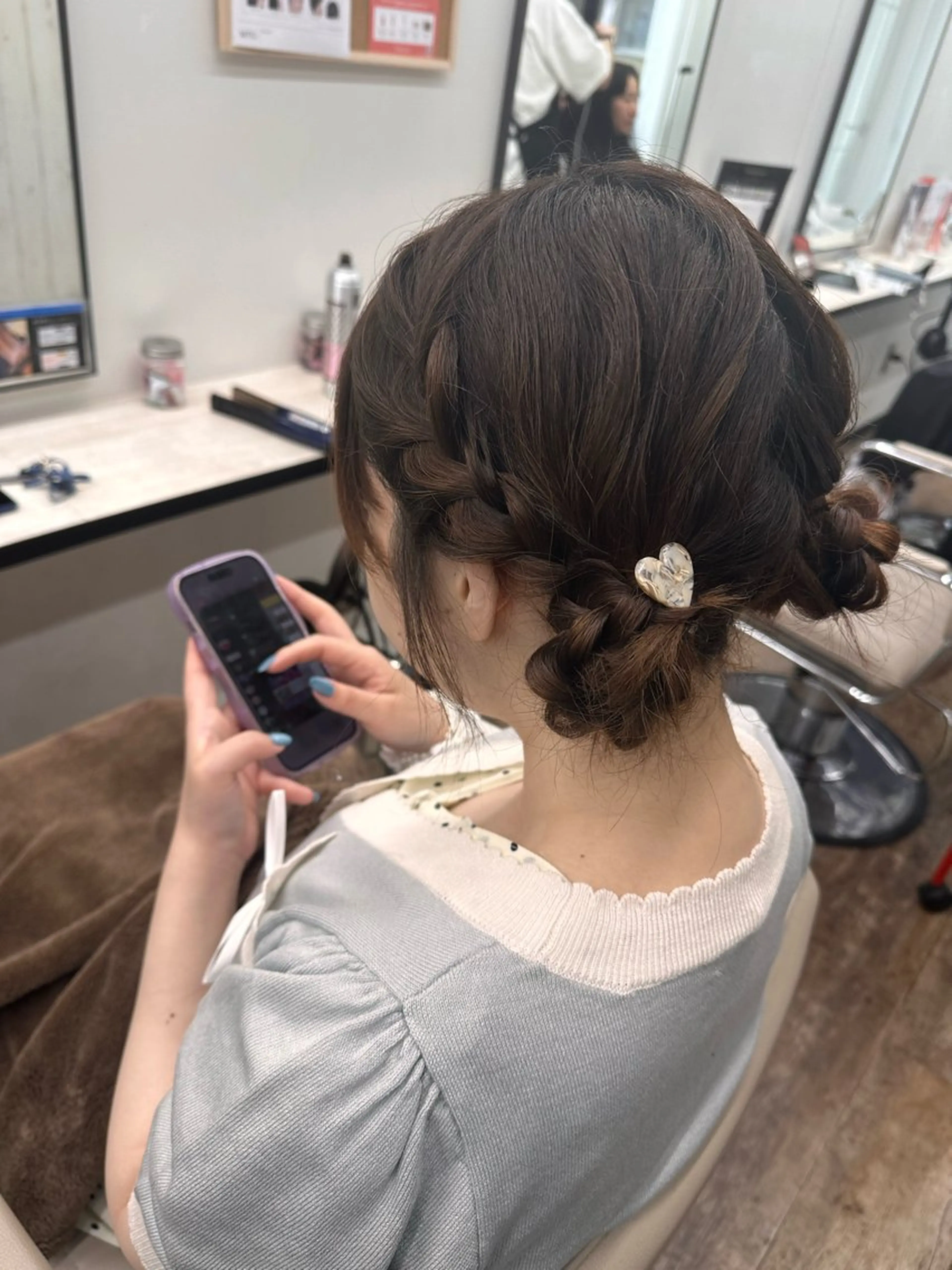 ヘアアレンジ お団子ヘア ヘアセット ⟡.·mamiya 縮毛矯正/ヘアセットのヘアスタイル