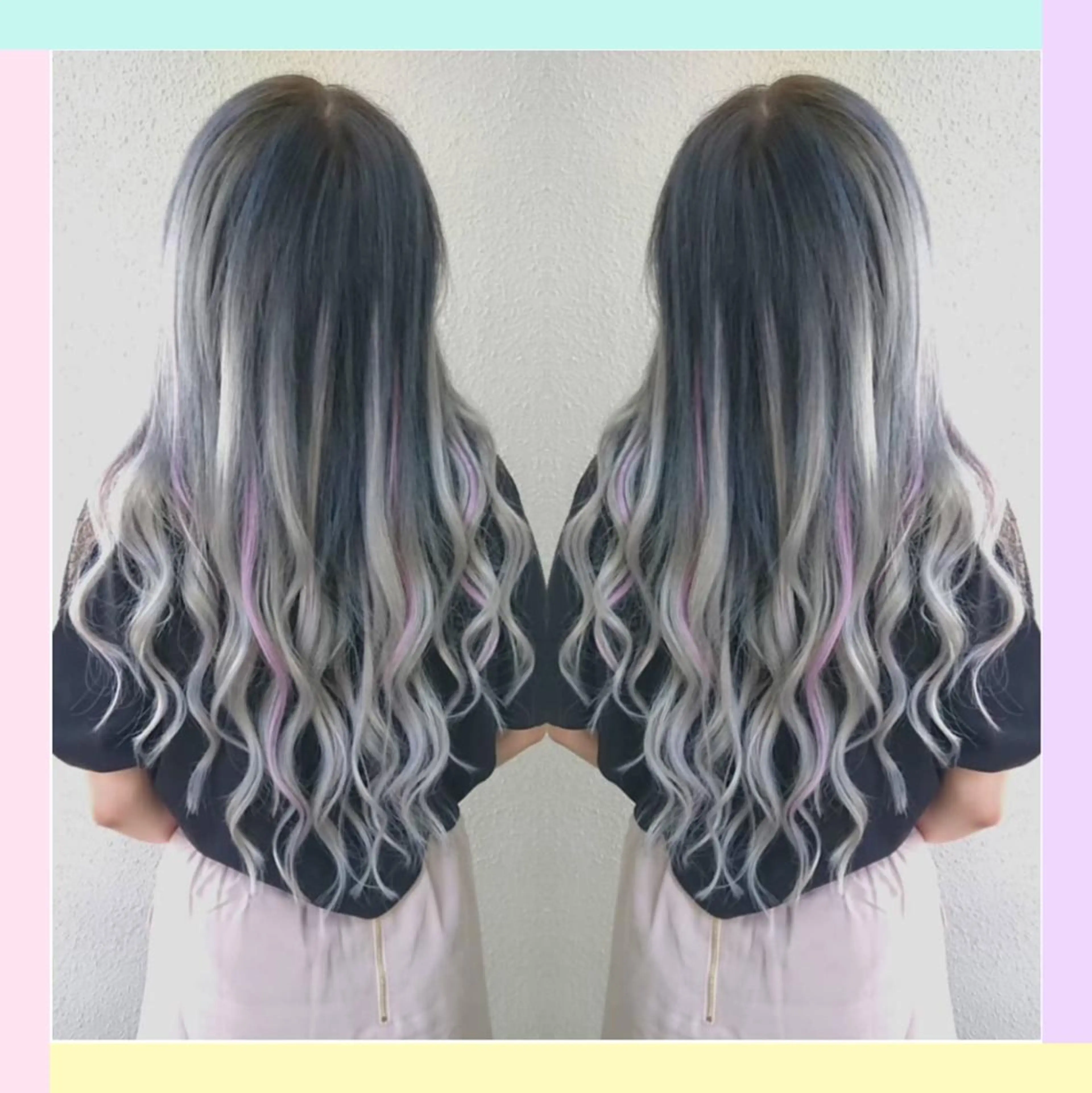 ロング カラー カット ヘアカラー エクステ れん/ハイトーン /エクステ/韓国風のヘアスタイル