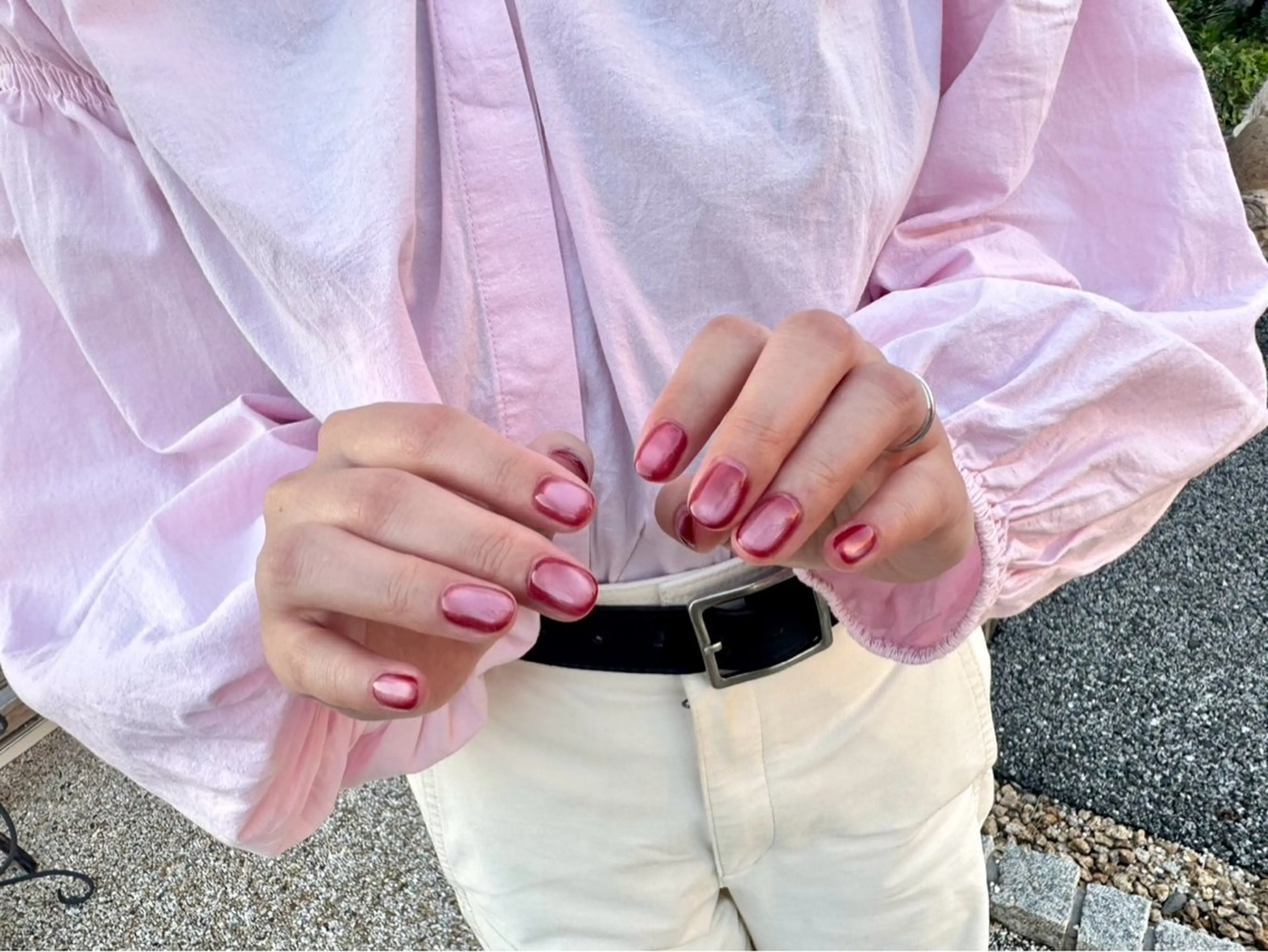 ネイル ボルドー ハンドネイル salon de 4H(サロンドフォーエイチ)所属・大貫 蓮衣のネイルデザイン