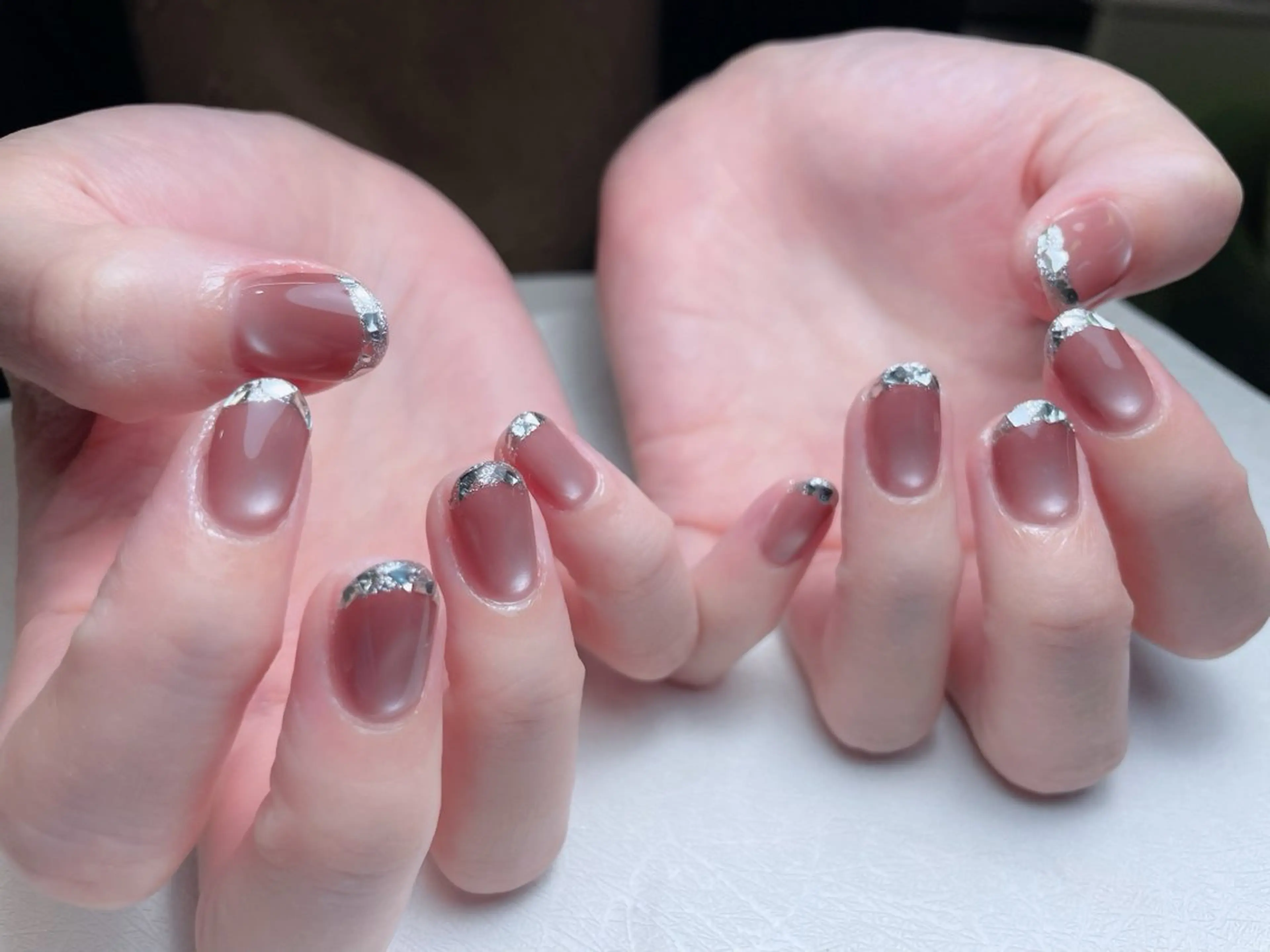 ネイル オーロラネイル 長さ出し フットネイル フレンチネイル 韓国ネイル 中野駅から2分 MEO NAILのネイルデザイン