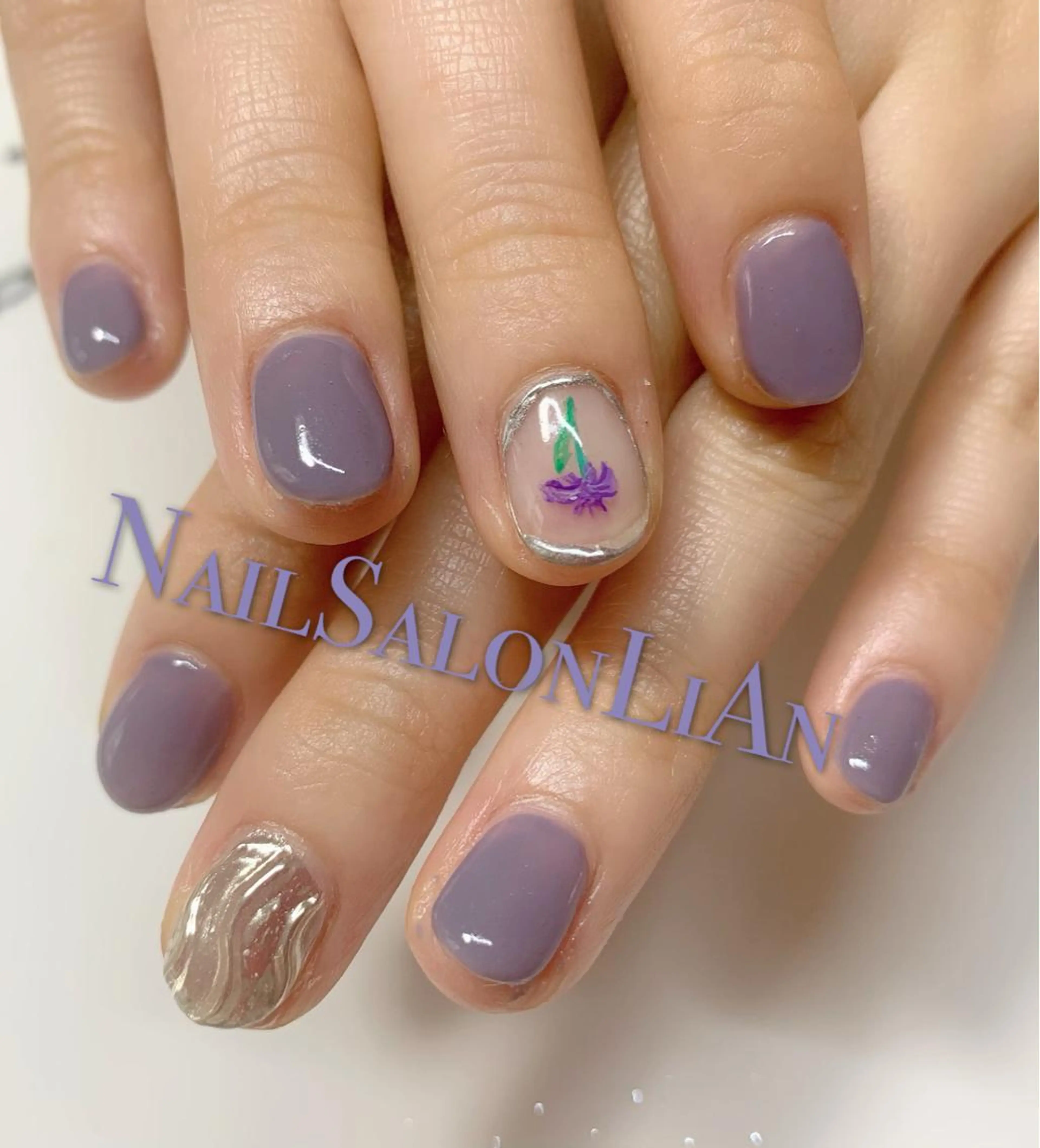 ネイル アートネイル 持ち込み シンプルネイル ストーンネイル NailSalon LiAnのネイルデザイン