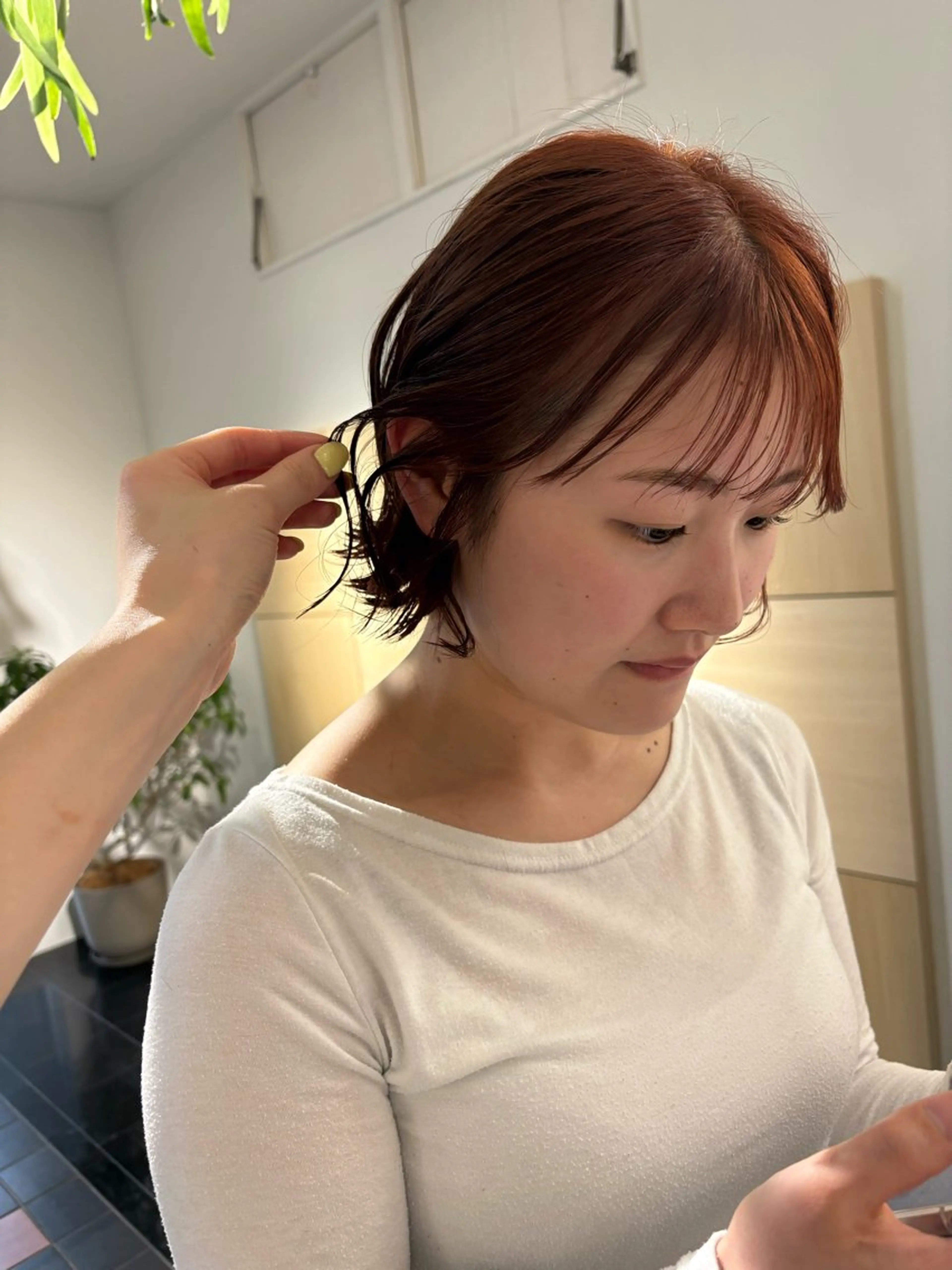 ショート カット ヘアカラー トリートメント Yui⭐️ 透け感カラーのヘアスタイル