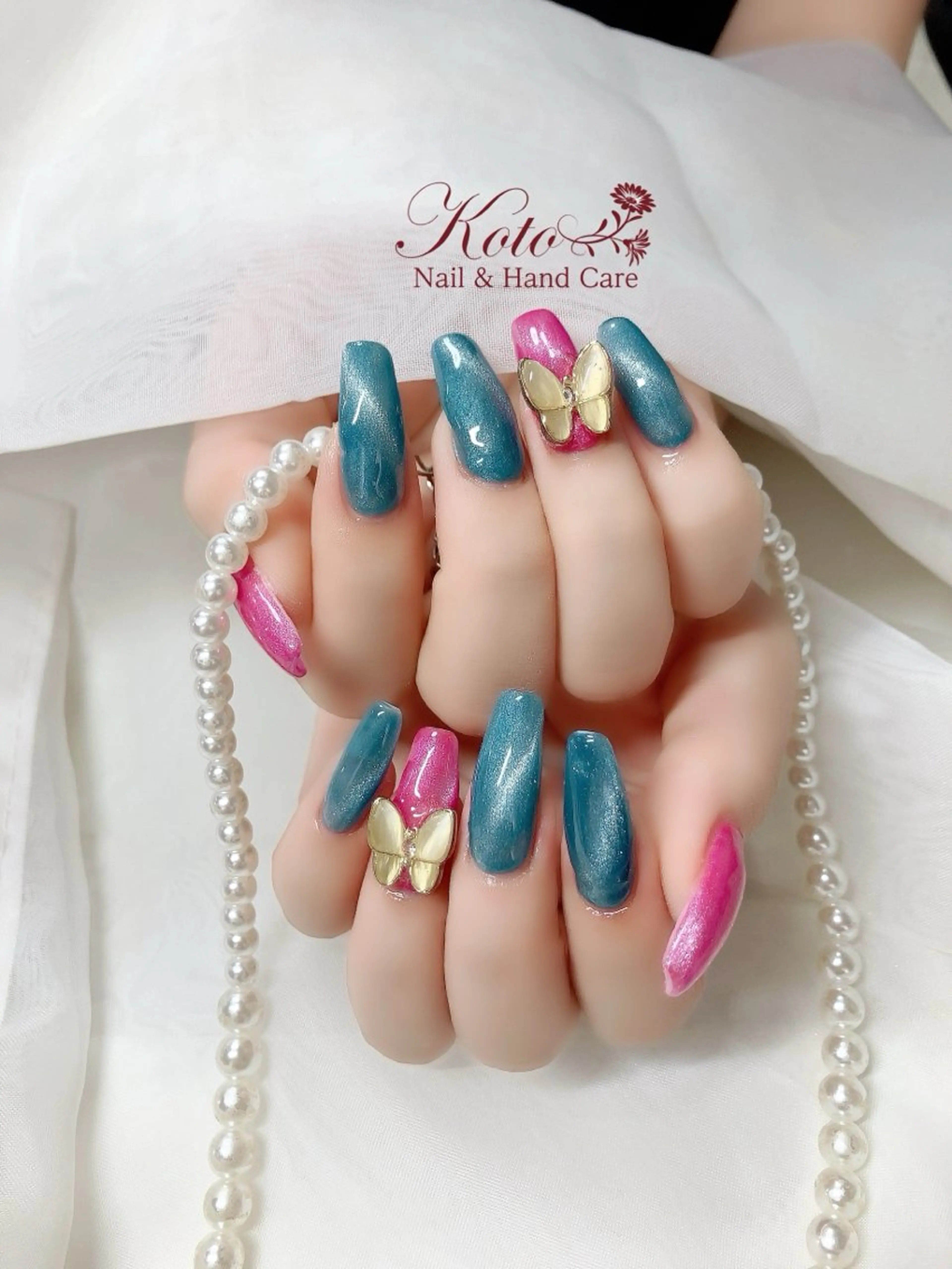 ネイル 長さ出し ジェルネイル 持ち込み ニュアンスネイル 赤色 ハンドネイル Nail Salon KOTOのネイルデザイン