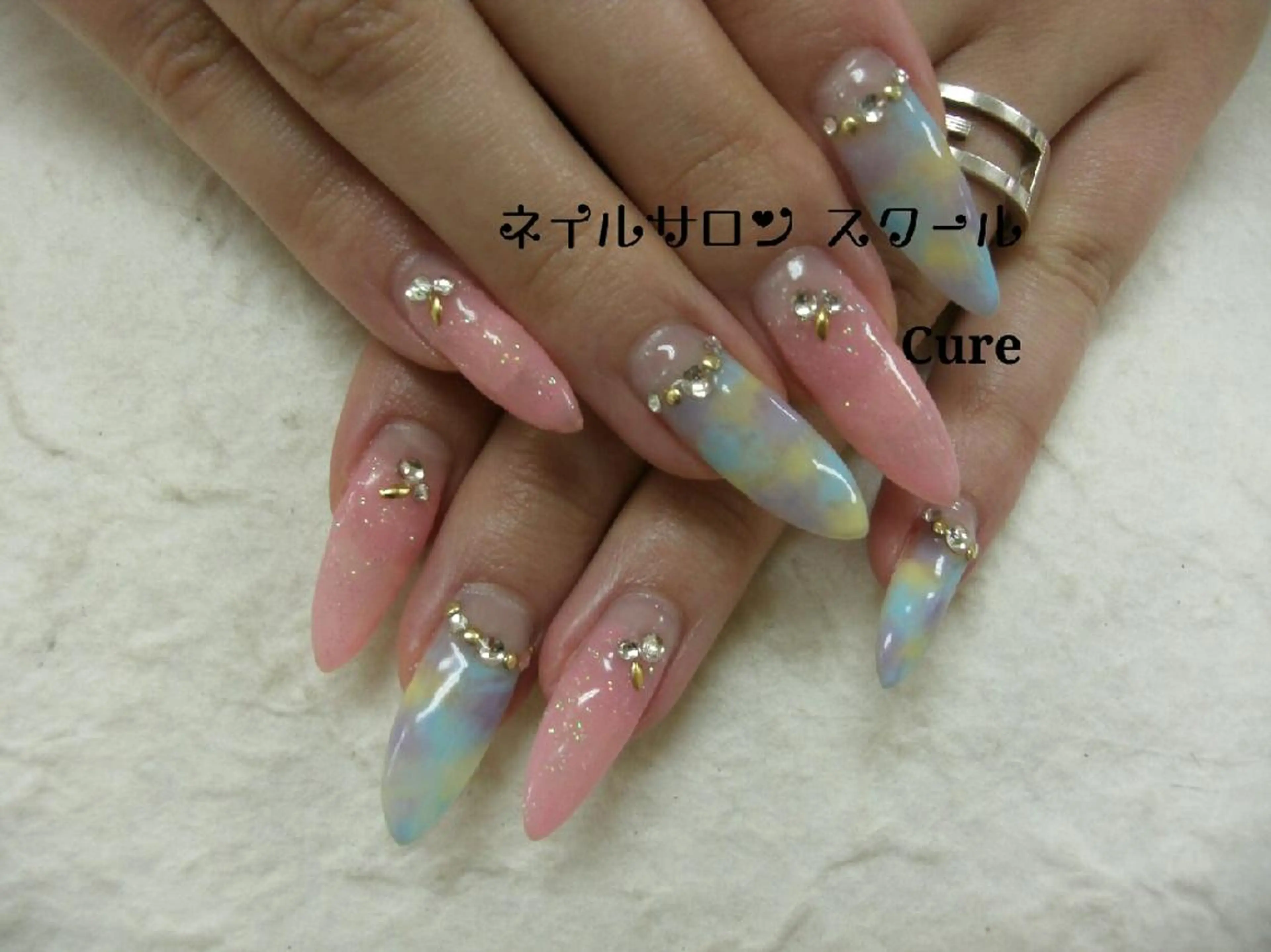 ロング ネイル ロング ジェルネイル ロングネイル ネイルサロン Cureのネイルデザイン