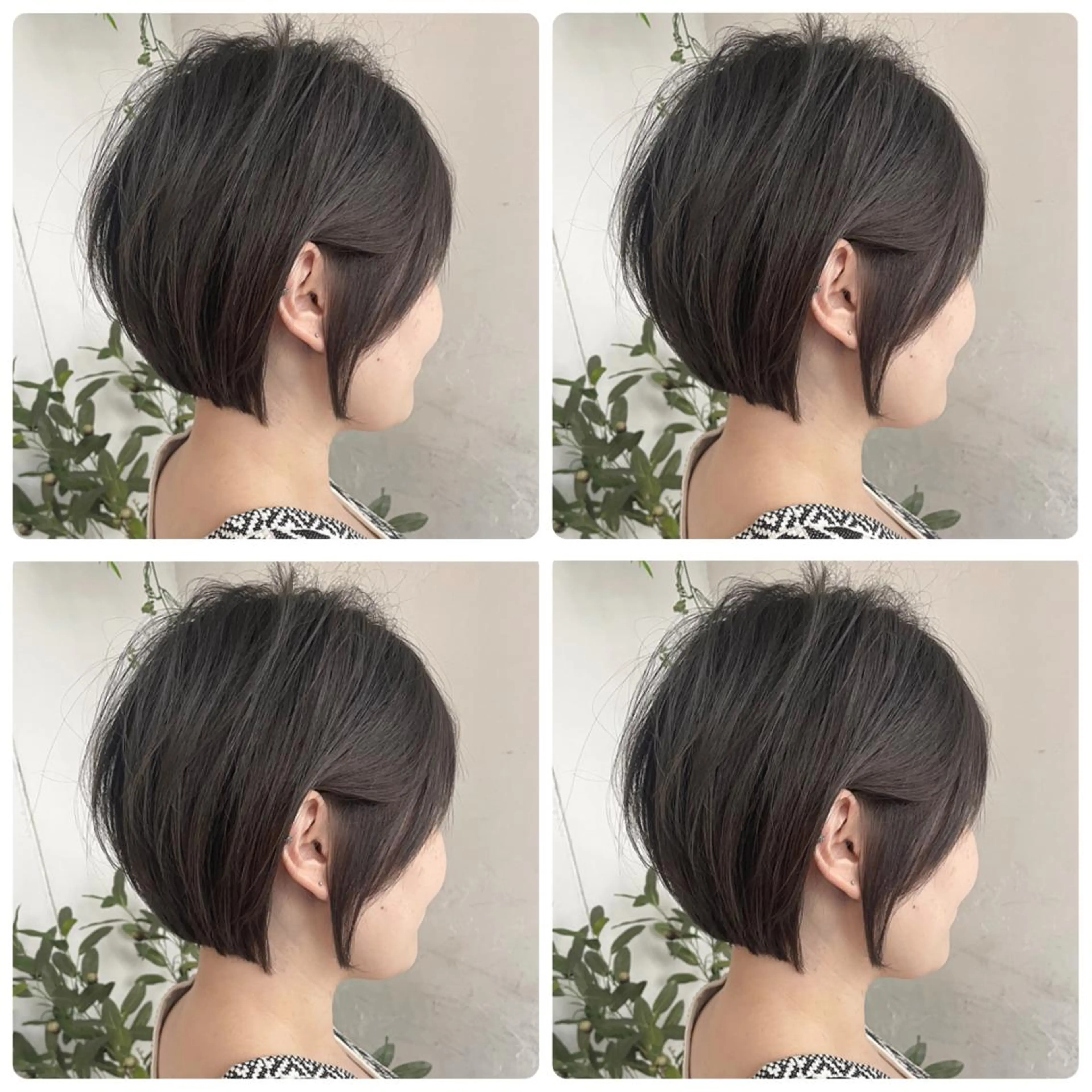 ショート カラー ショートボブ ハンサムショート 丸みショート デザインカラー ハイライトカラー 京都大人女性ショート 徒歩1分/秋山のヘアスタイル