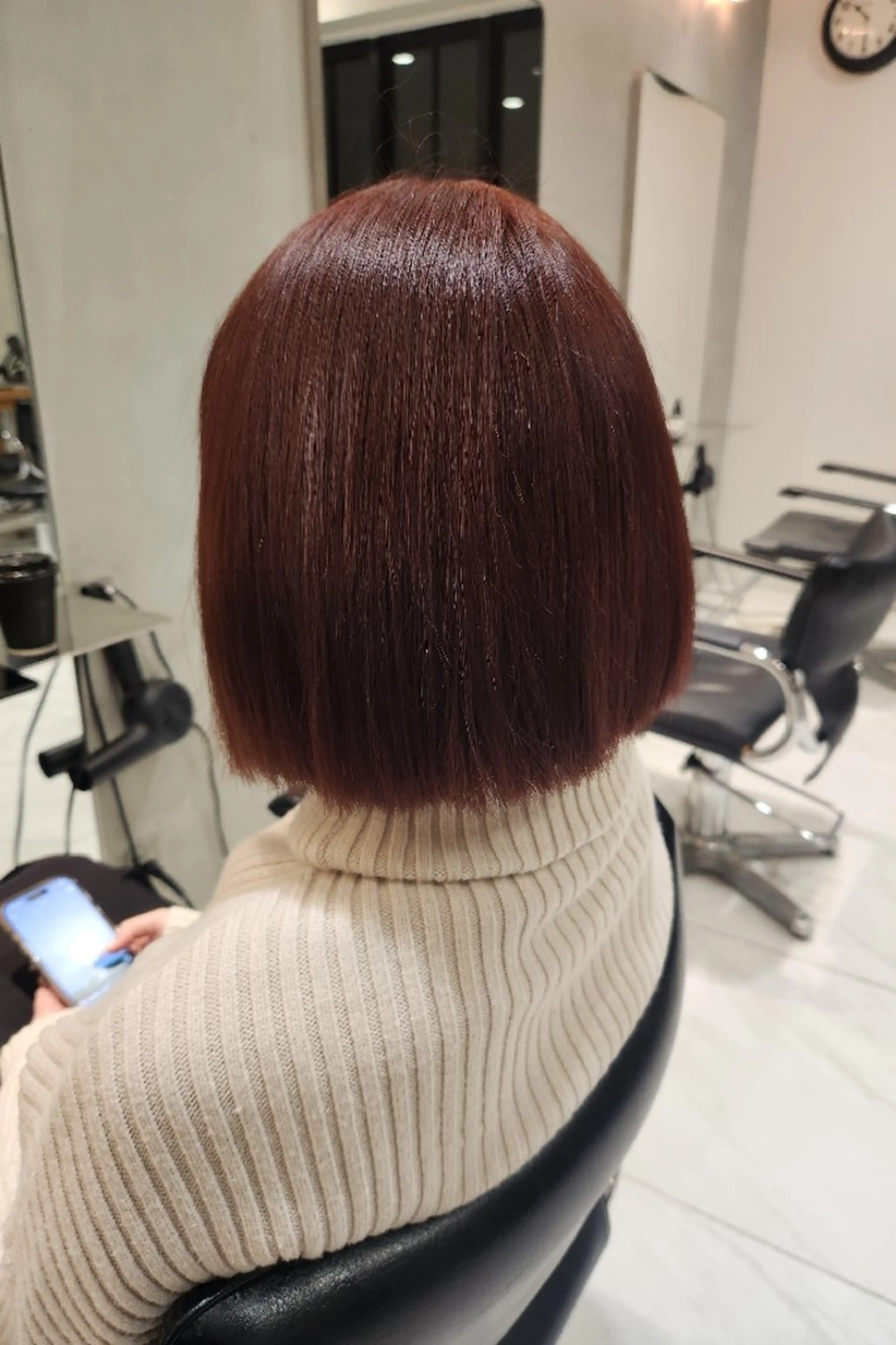 ショート カラー ブラウンカラー レッドカラー レッドブラウン ヘアカラー トリートメント ヘッドスパ ヘアセット RUA💜‪ ボブカット💜のヘアスタイル