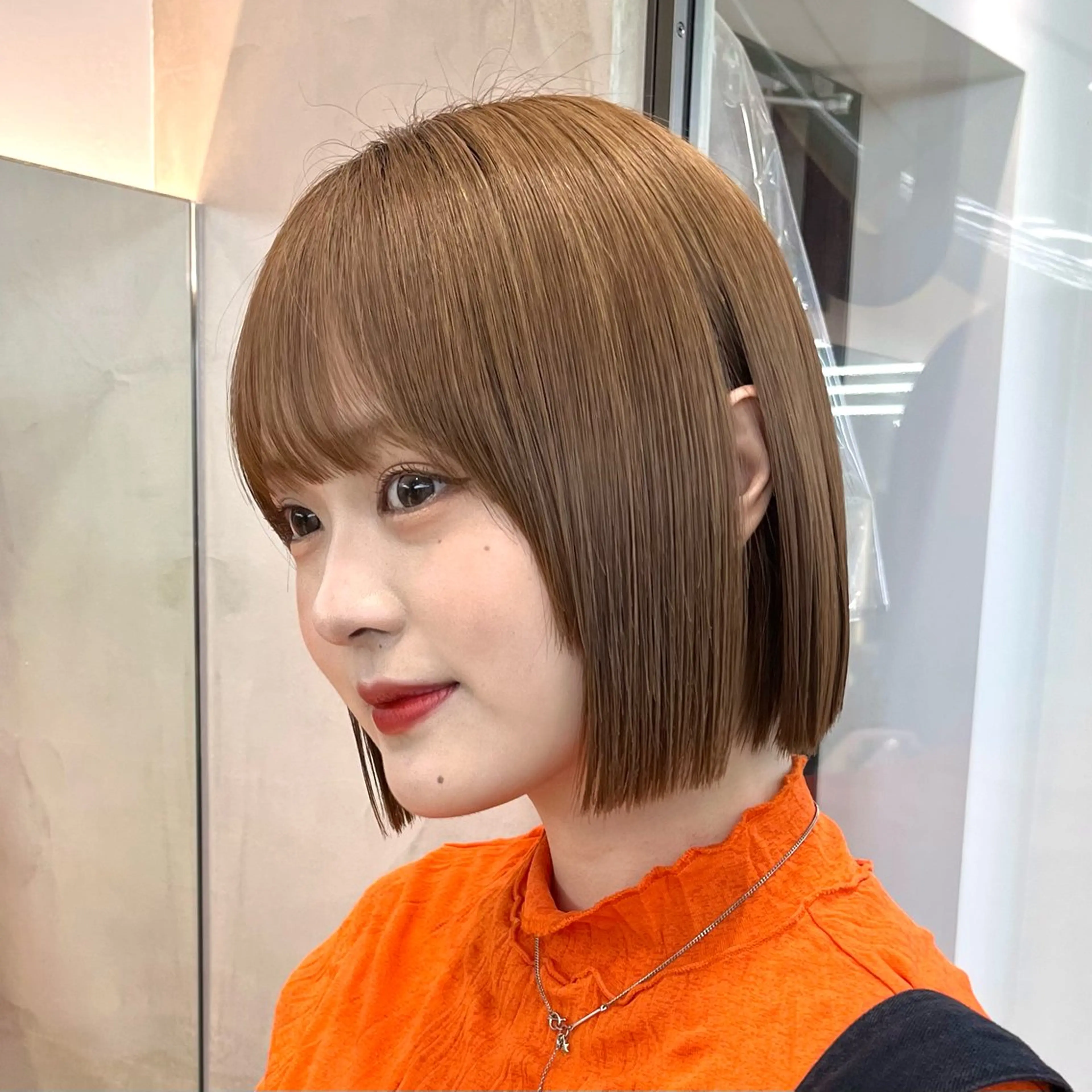 ミディアム ボブ カット ヘアカラー トリートメント ♥️ボブレイヤー/ minami♥️のヘアスタイル