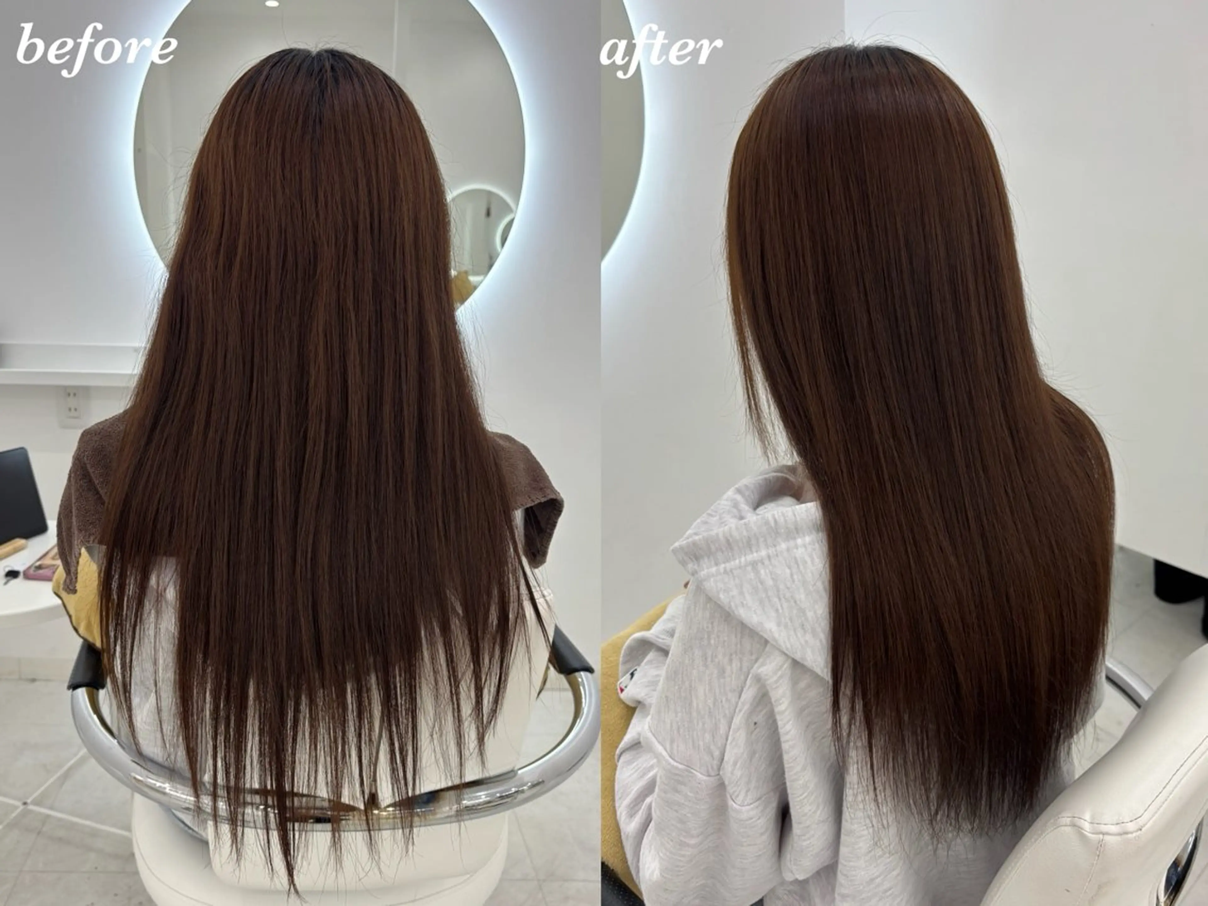 ロング カット 縮毛矯正 トリートメント 【aini天王寺】 𝐚𝐢𝐫𝐢✂︎のヘアスタイル