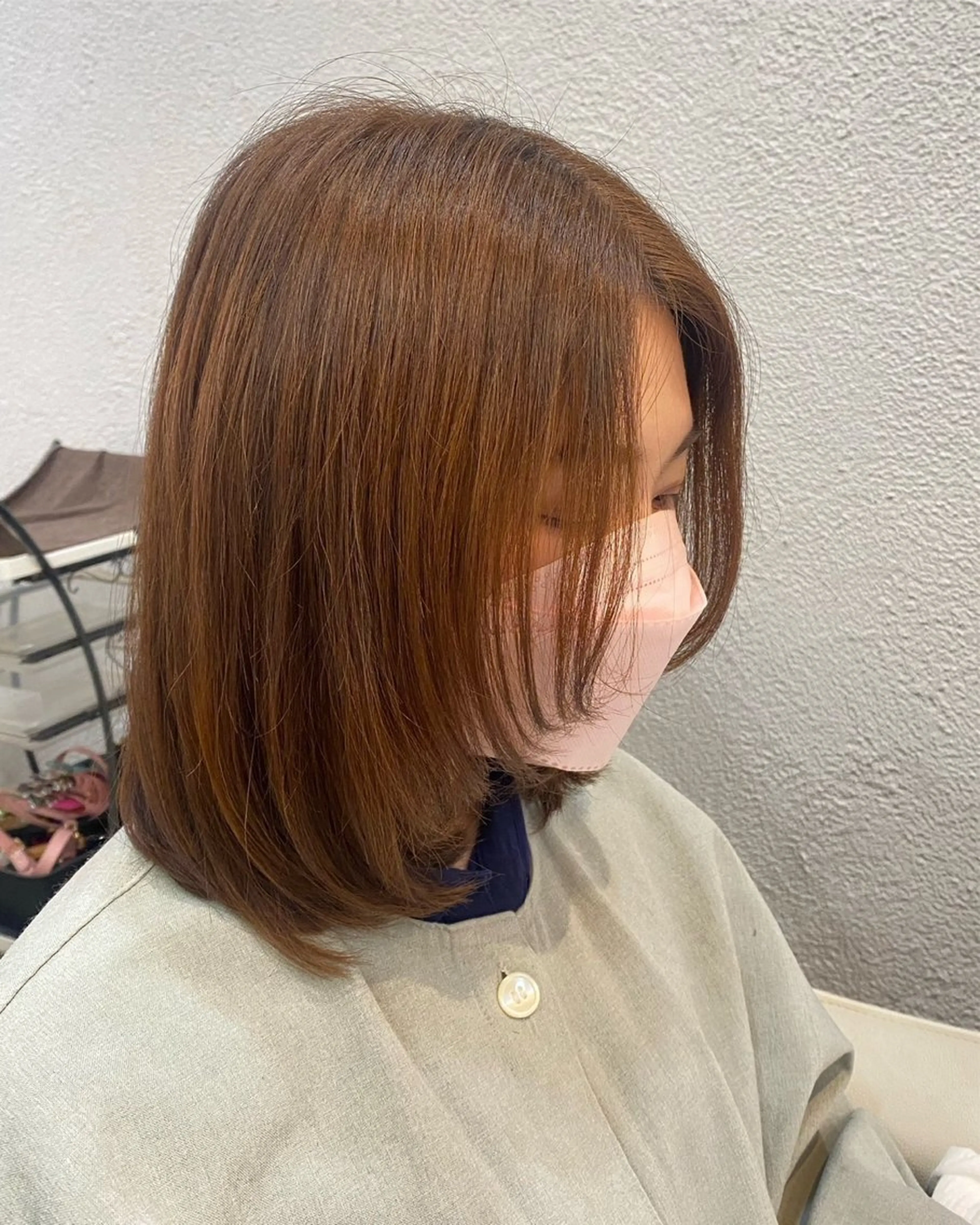 ミディアム 縮毛矯正 小磯 維織のヘアスタイル