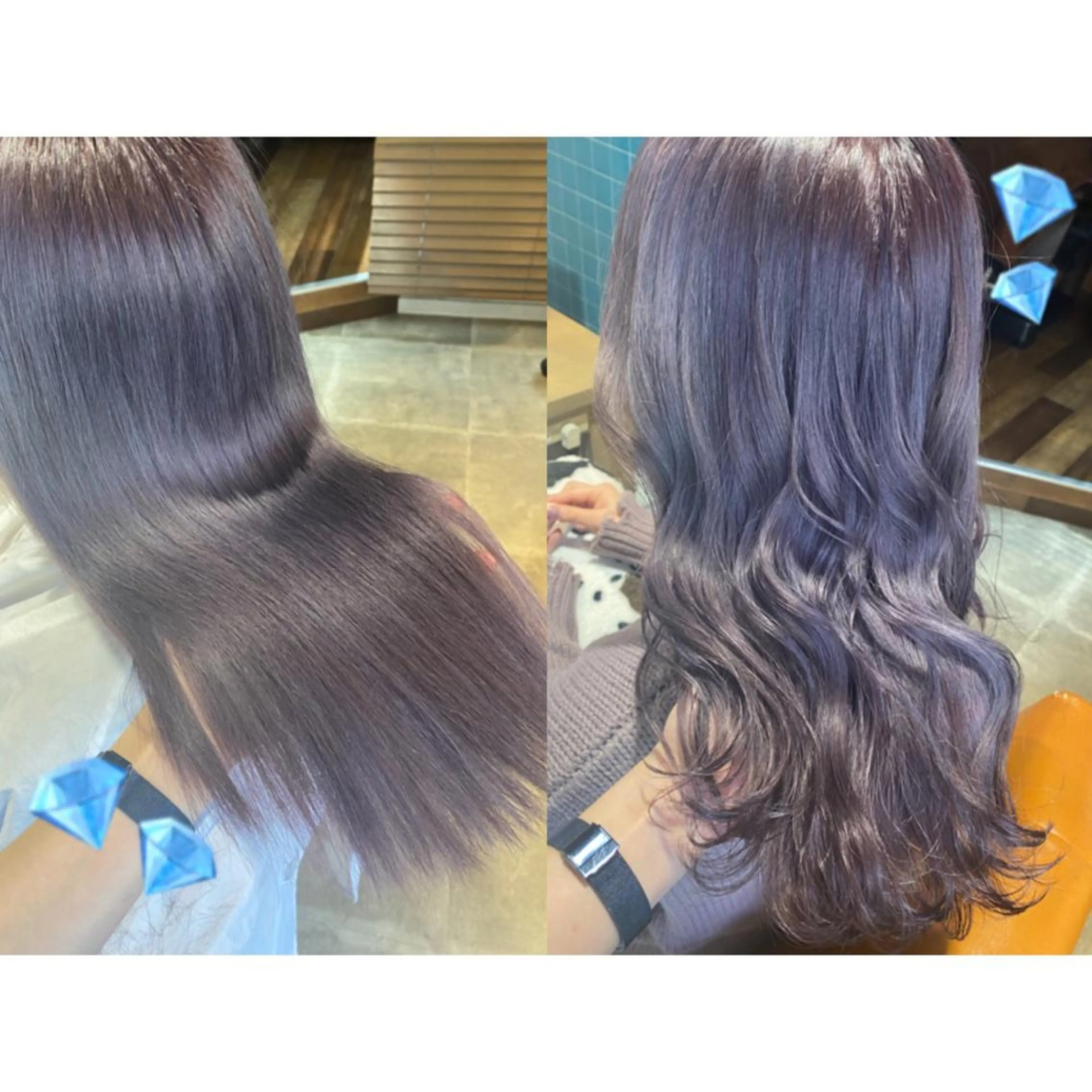 カラー ブリーチ ラベンダーカラー カット ヘアカラー トリートメント 🐻結んで可愛い hair EMI🐻のヘアスタイル