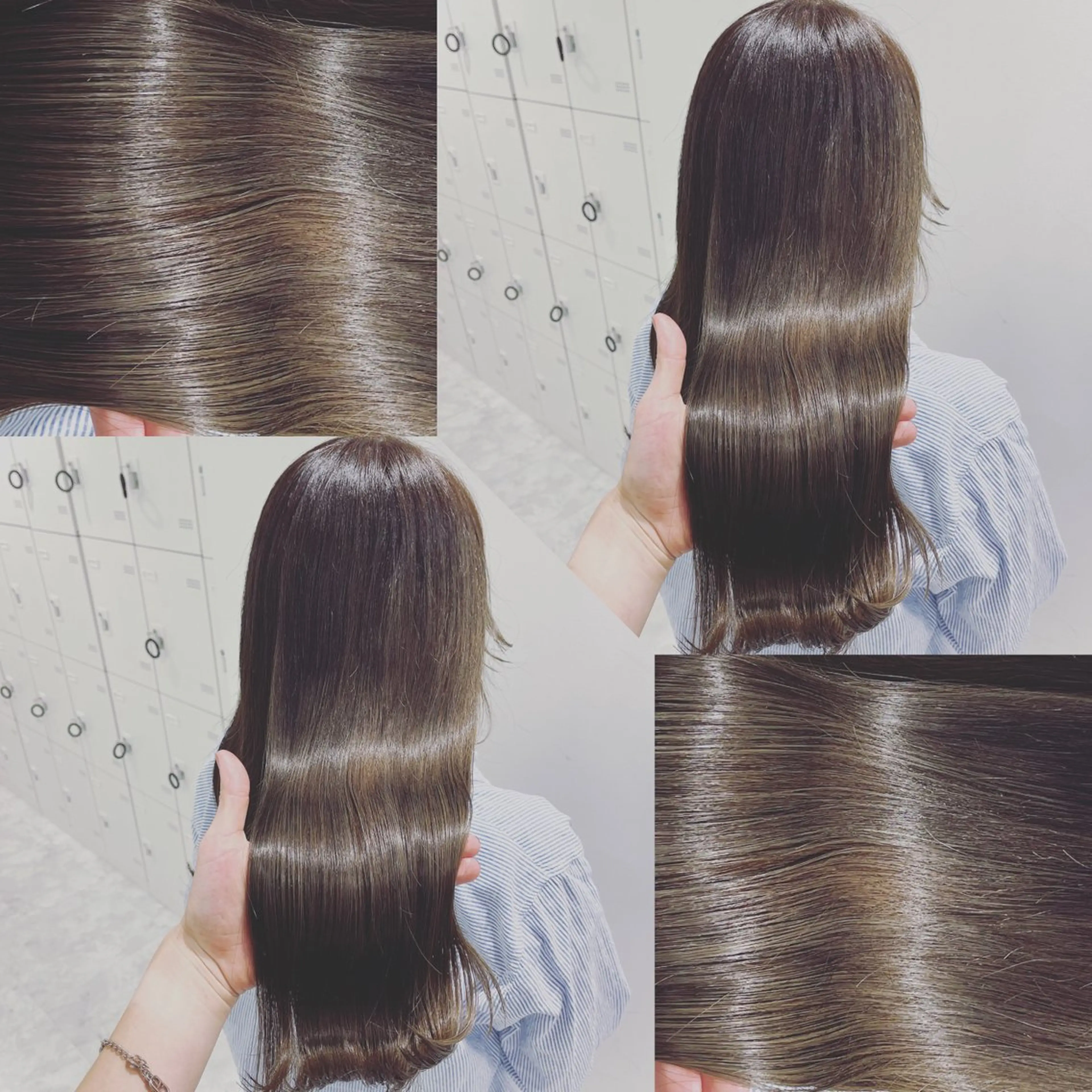 ミディアム カラー ヘアアレンジ ヘアカラー トリートメント ヘッドスパ ヘアセット 韓国風ベージュ🤎 赤みなし🌿横浜🤎のヘアスタイル