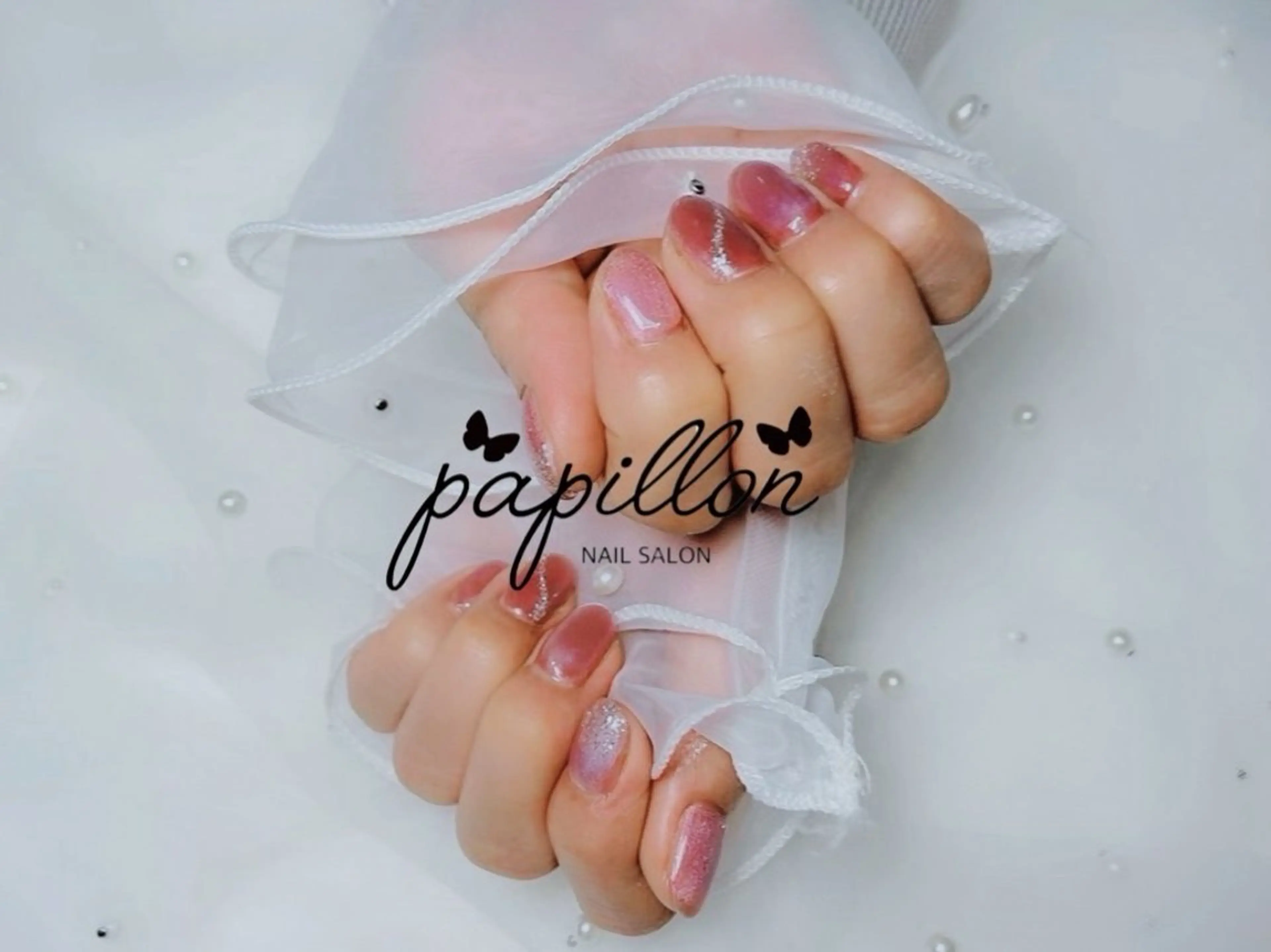 ネイル ラメ(グリッター) マグネットネイル 冬ネイル クリスマス NAILSALON papillonのネイルデザイン