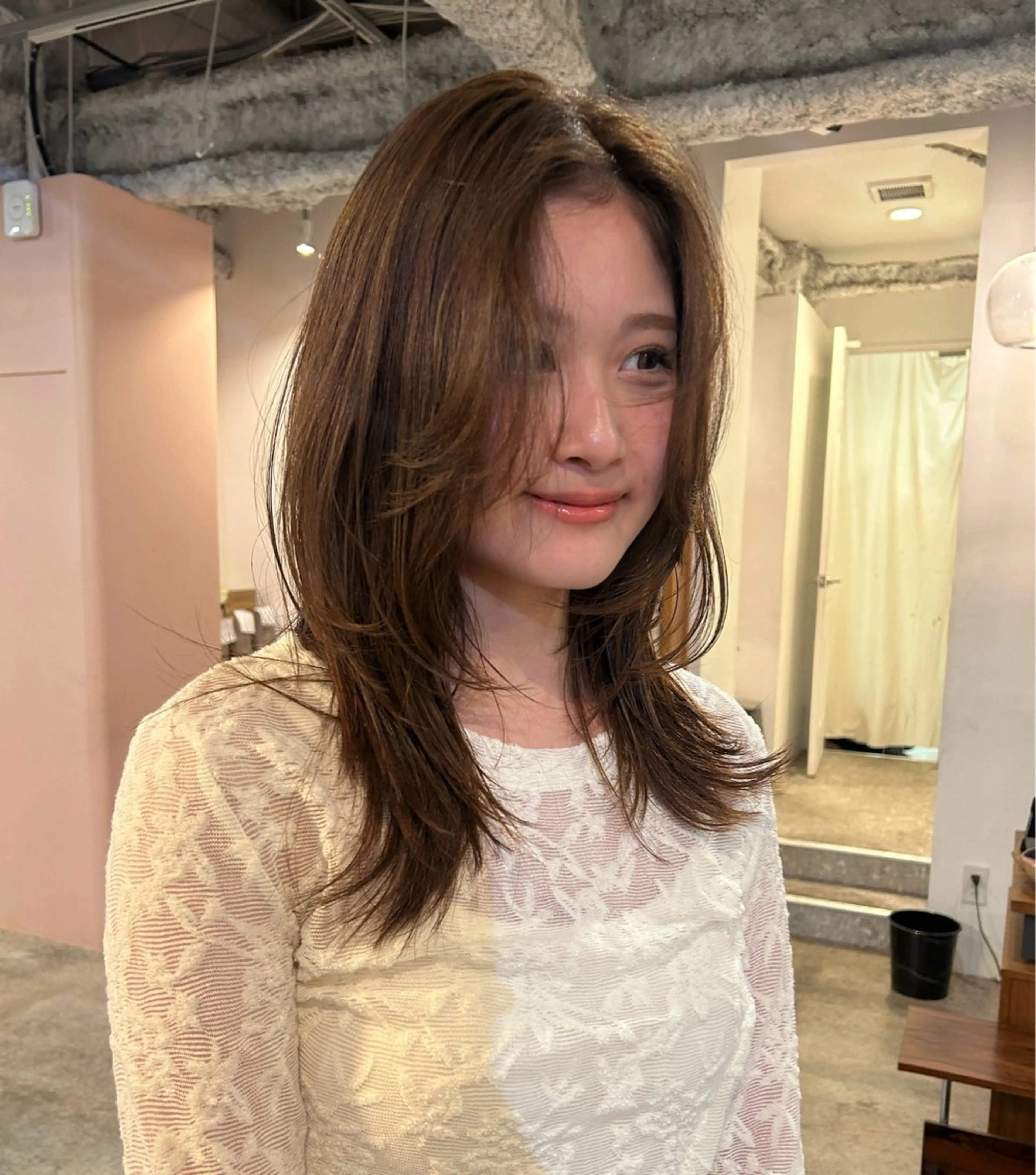 セミロング カラー ヘアアレンジ レイヤーカット カット ヘアカラー 🎀suzuna 透明感colorのヘアスタイル