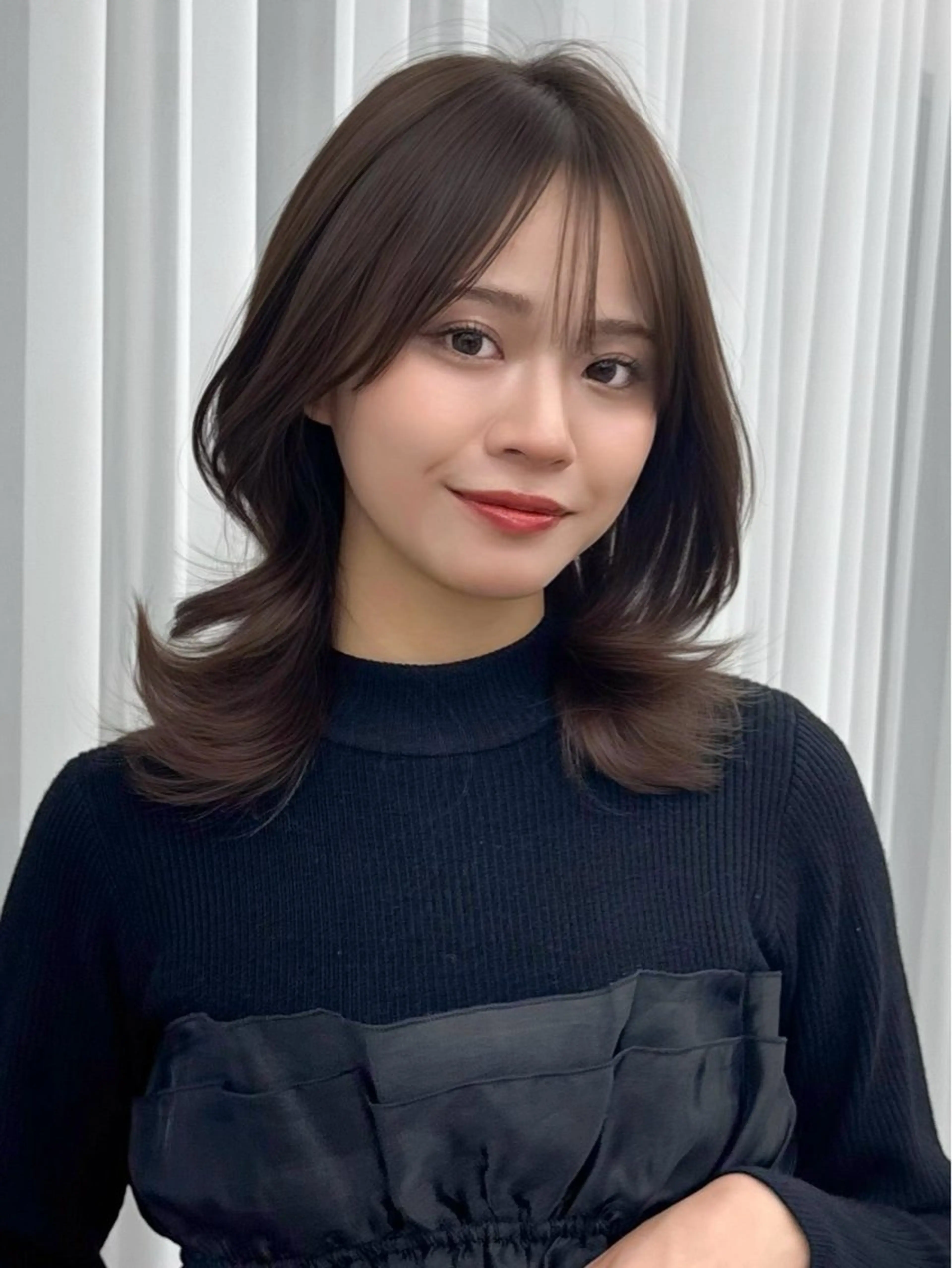 ミディアム カラー ヘアアレンジ カット ヘアカラー トリートメント 顔周り&ミディアム 特化/池袋/kokiのヘアスタイル