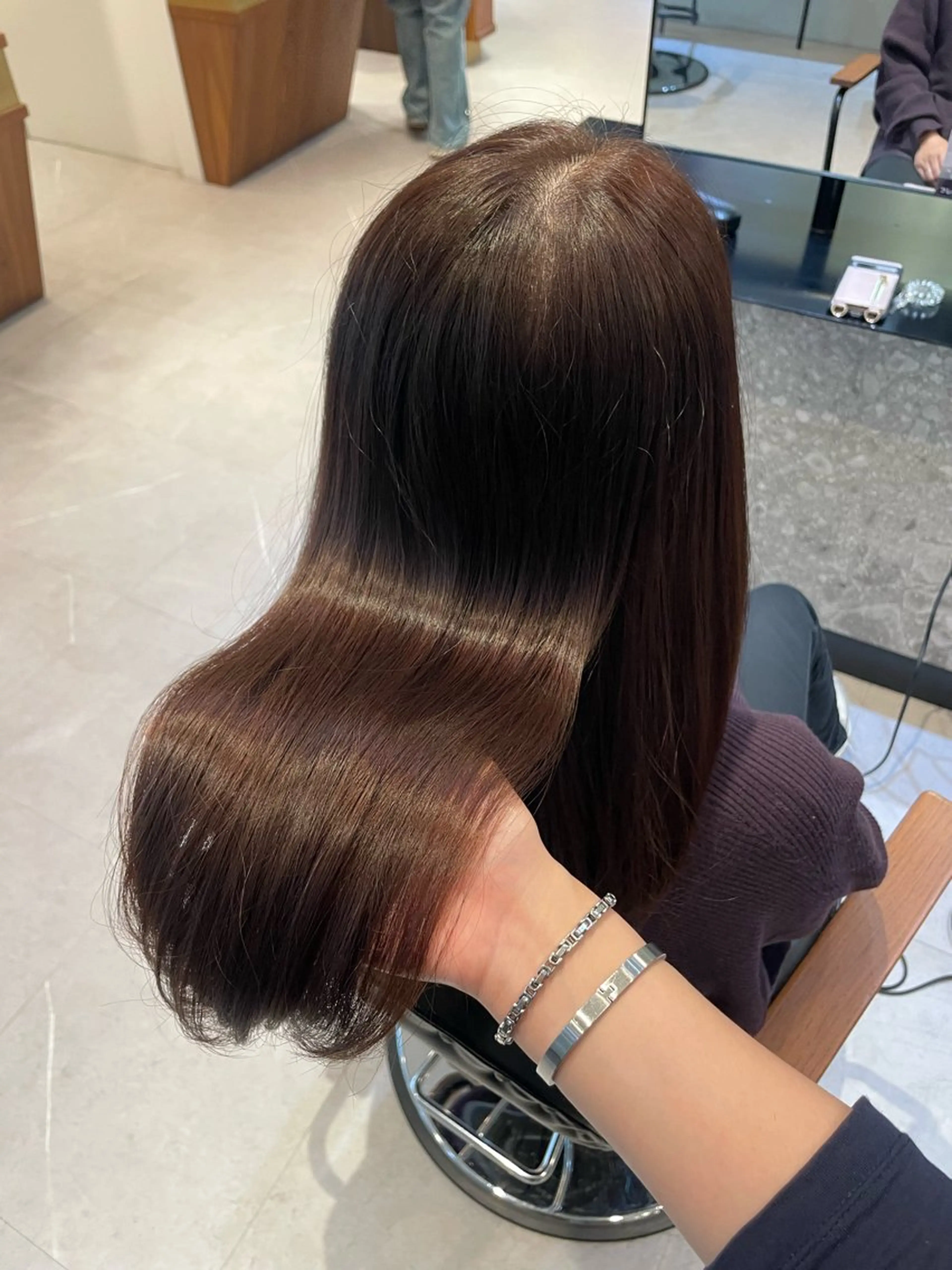 ロング カラー カット ヘアカラー トリートメント オリーブカラー🫒/ ハッシュカット/みゆのヘアスタイル