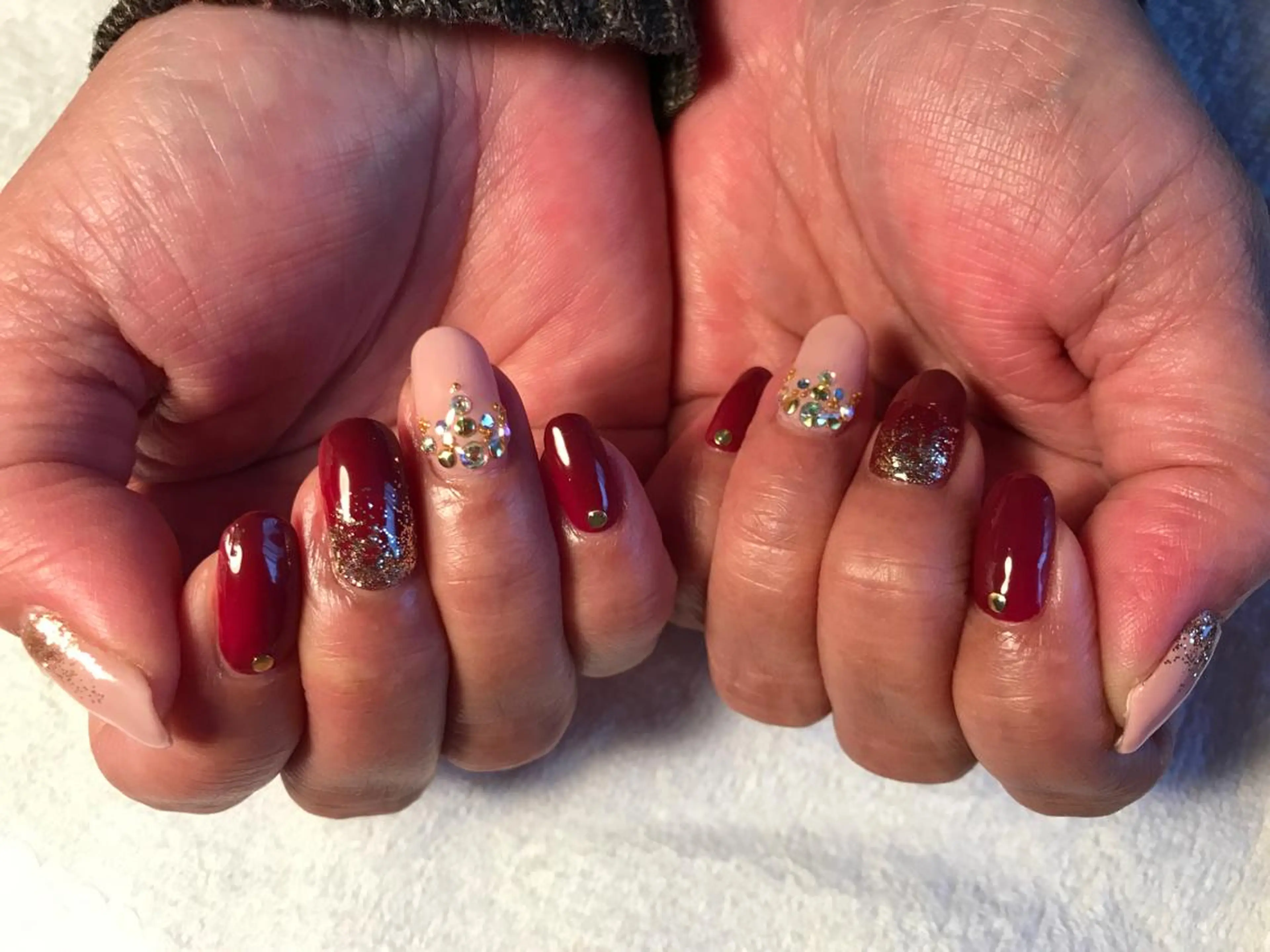 ネイル ボルドー キラキラネイル Era nailのネイルデザイン