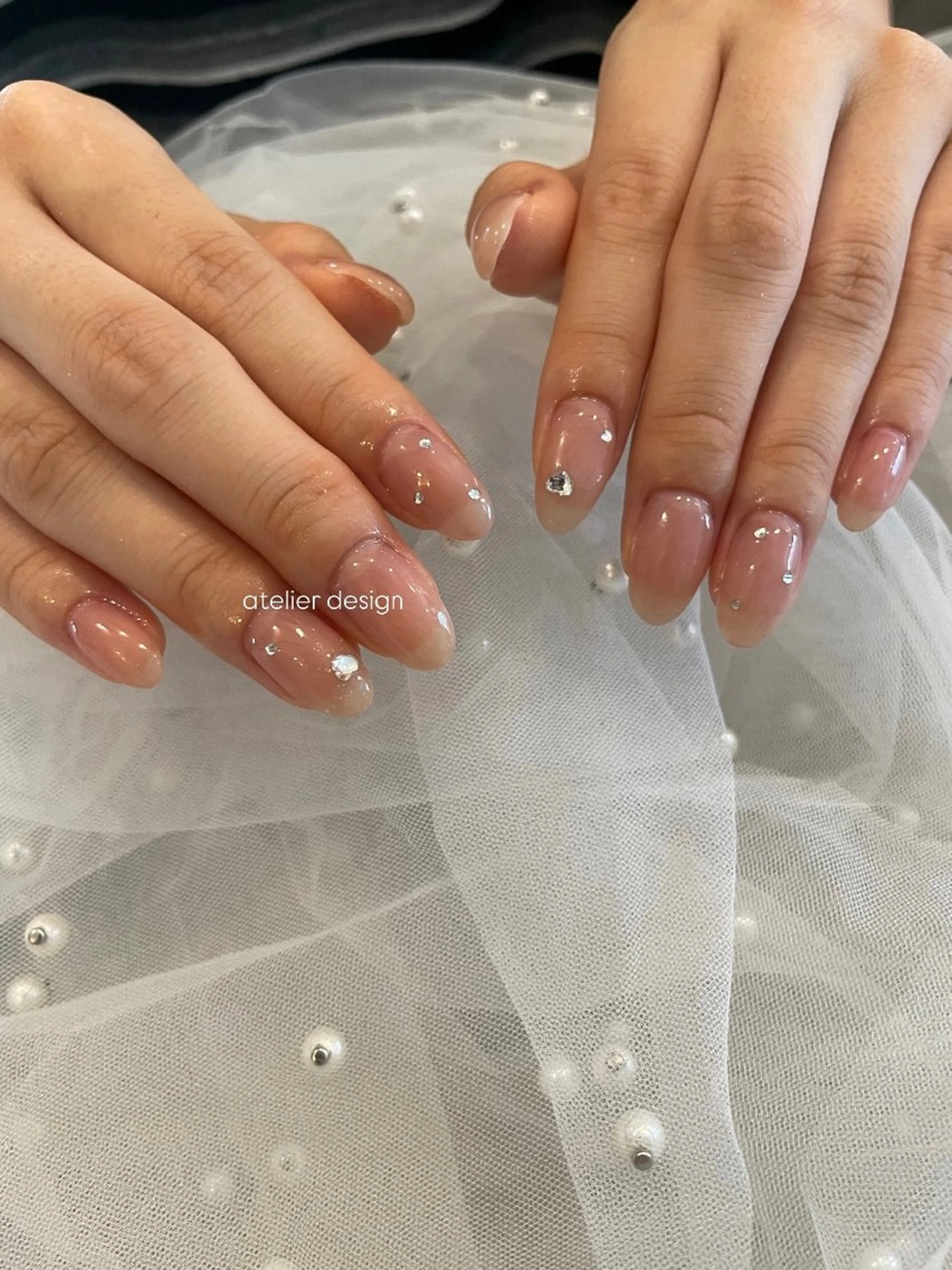 ネイル ワンカラーネイル ストーンネイル atelier d Cocoのネイルデザイン