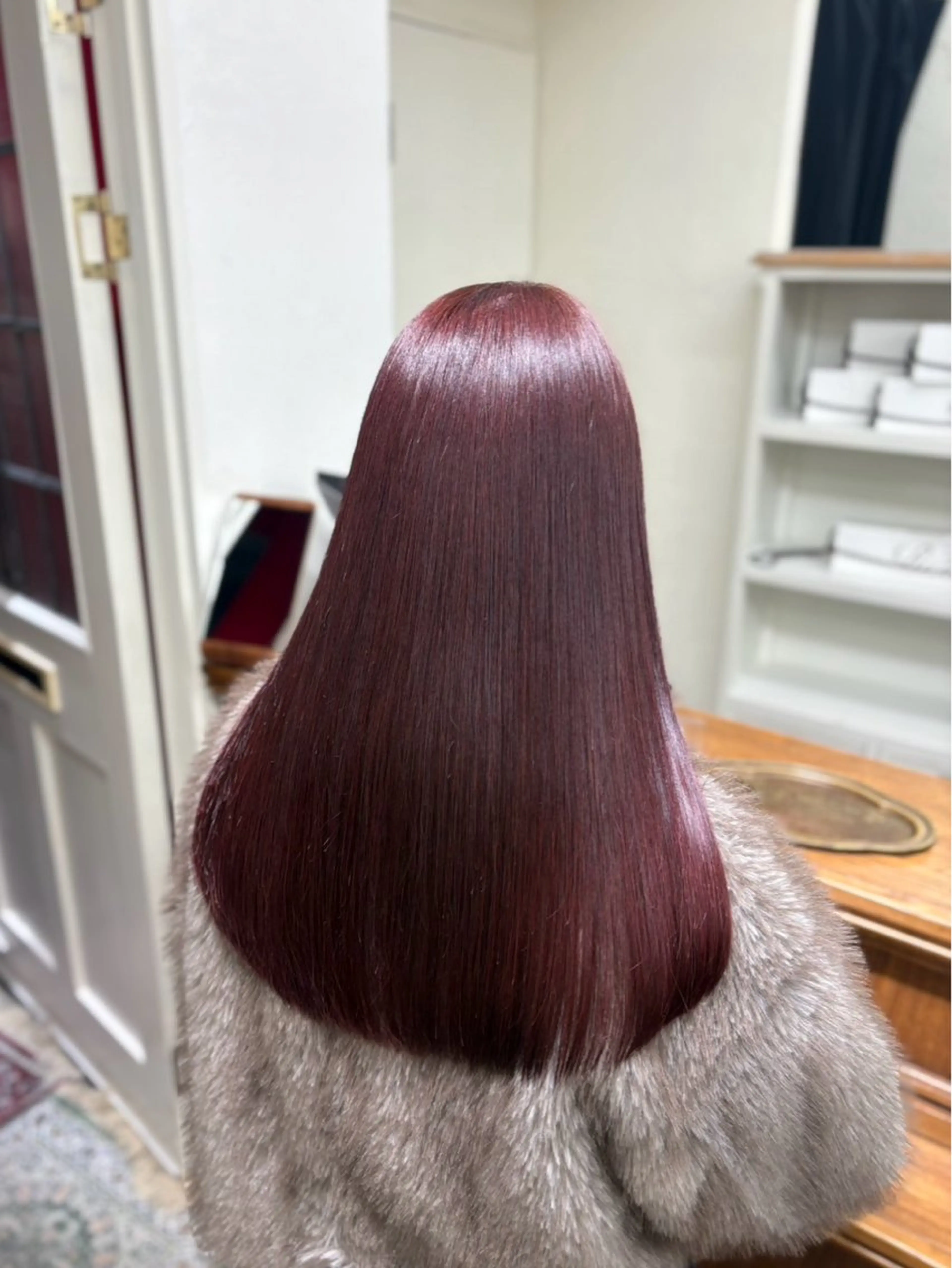 ロング カラー ボルドーカラー ヘアカラー 梓真💐 ツヤ髪　渋谷のヘアスタイル