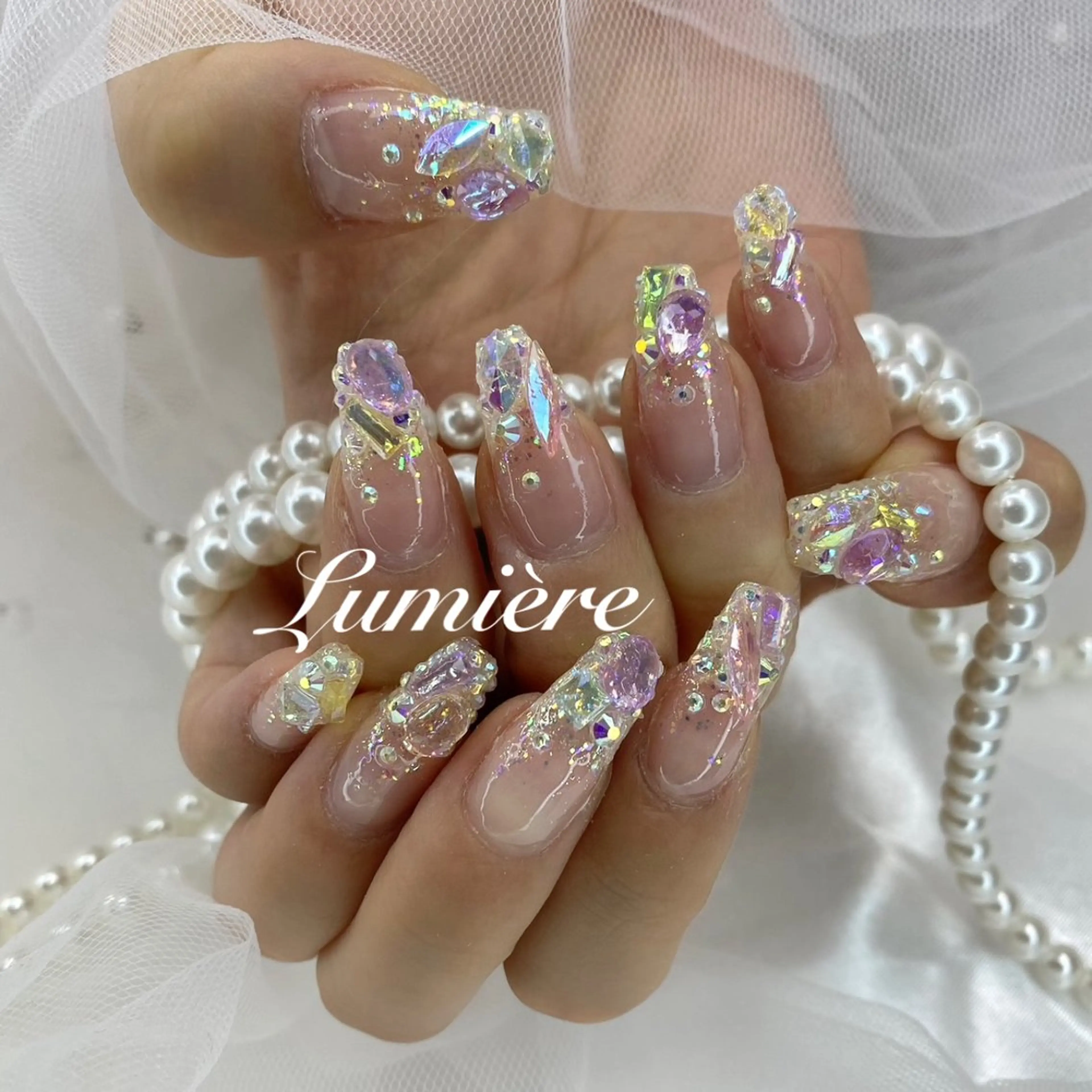 ネイル Lumière｜ ロング｜ワンホンのネイルデザイン