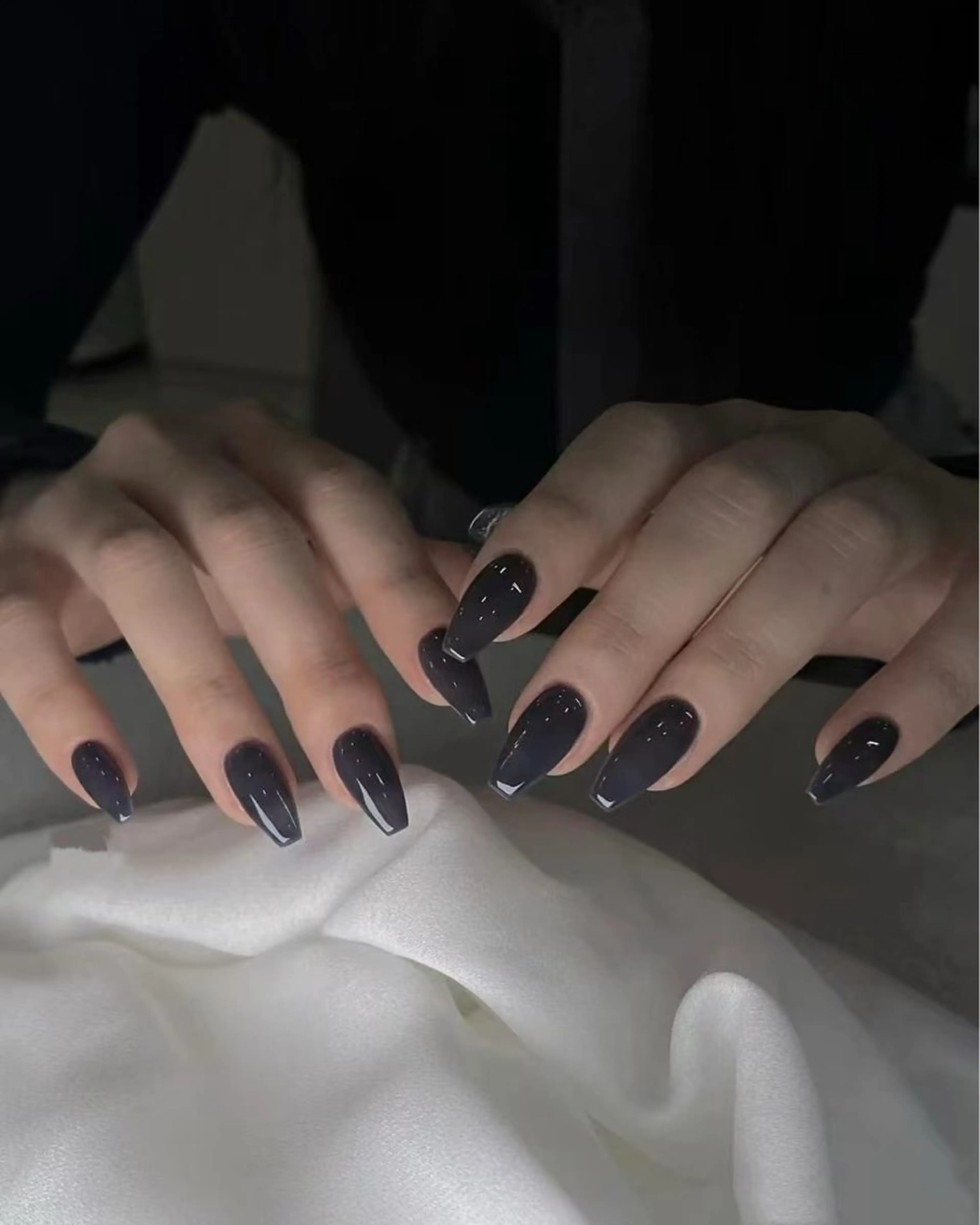 ネイル フラワーネイル フレンチネイル ジェルネイル ガラスフレンチ ハート ハンドネイル BabyYouMi nailのネイルデザイン