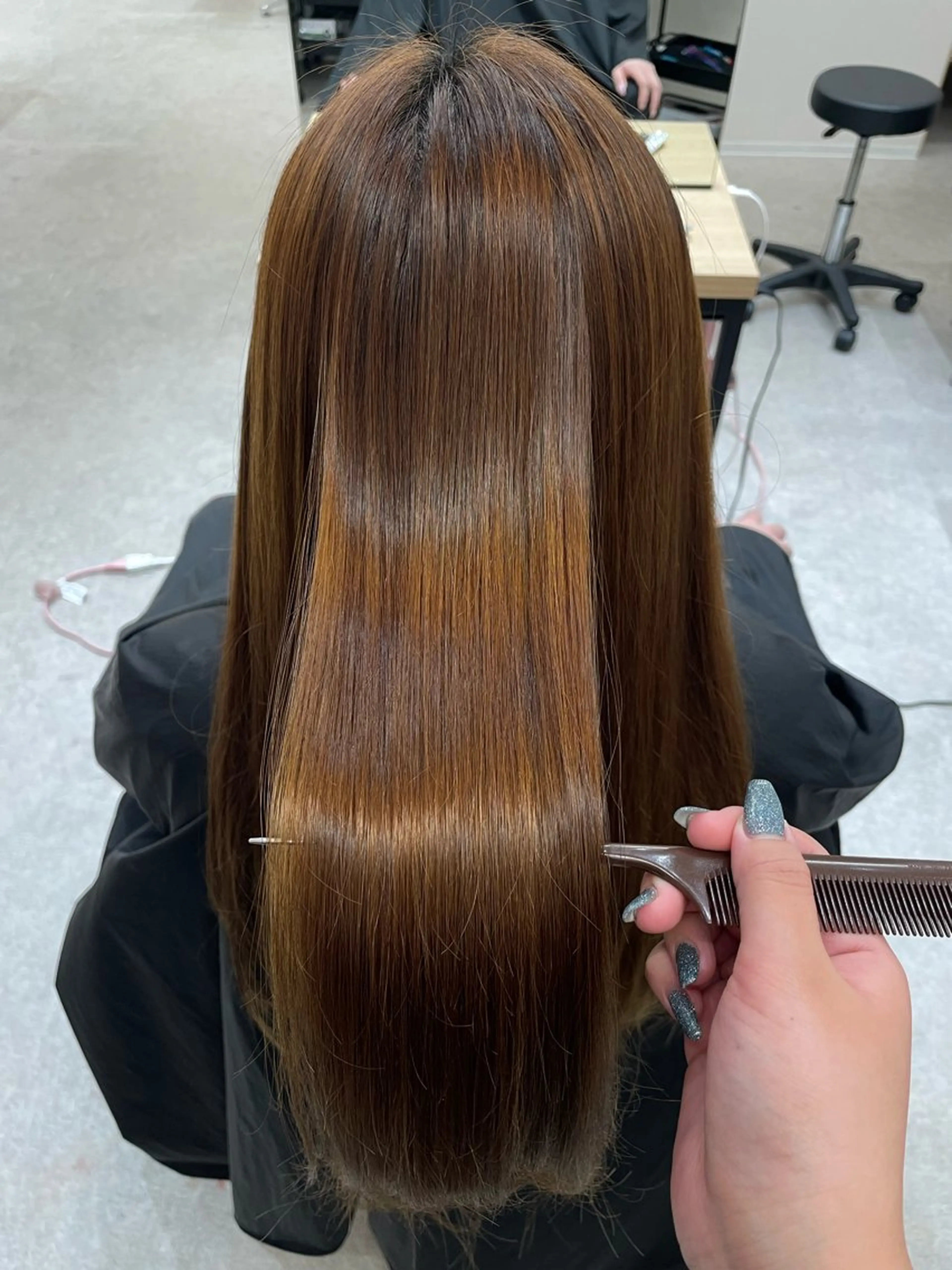 ロング カット 縮毛矯正 トリートメント REINA ISHIDOのヘアスタイル