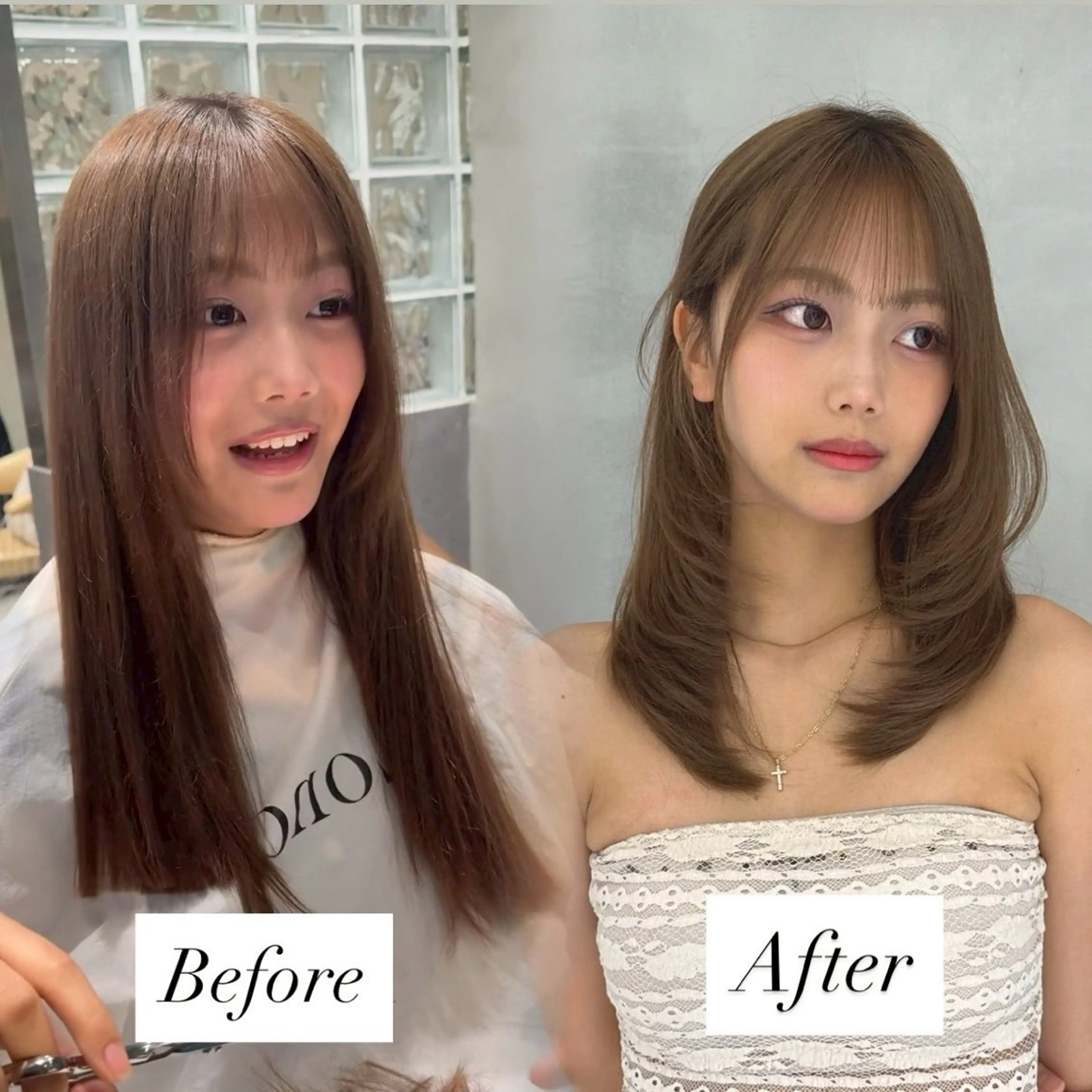 セミロング カラー カット ヘアカラー トリートメント Lond alxeiaのヘアスタイル