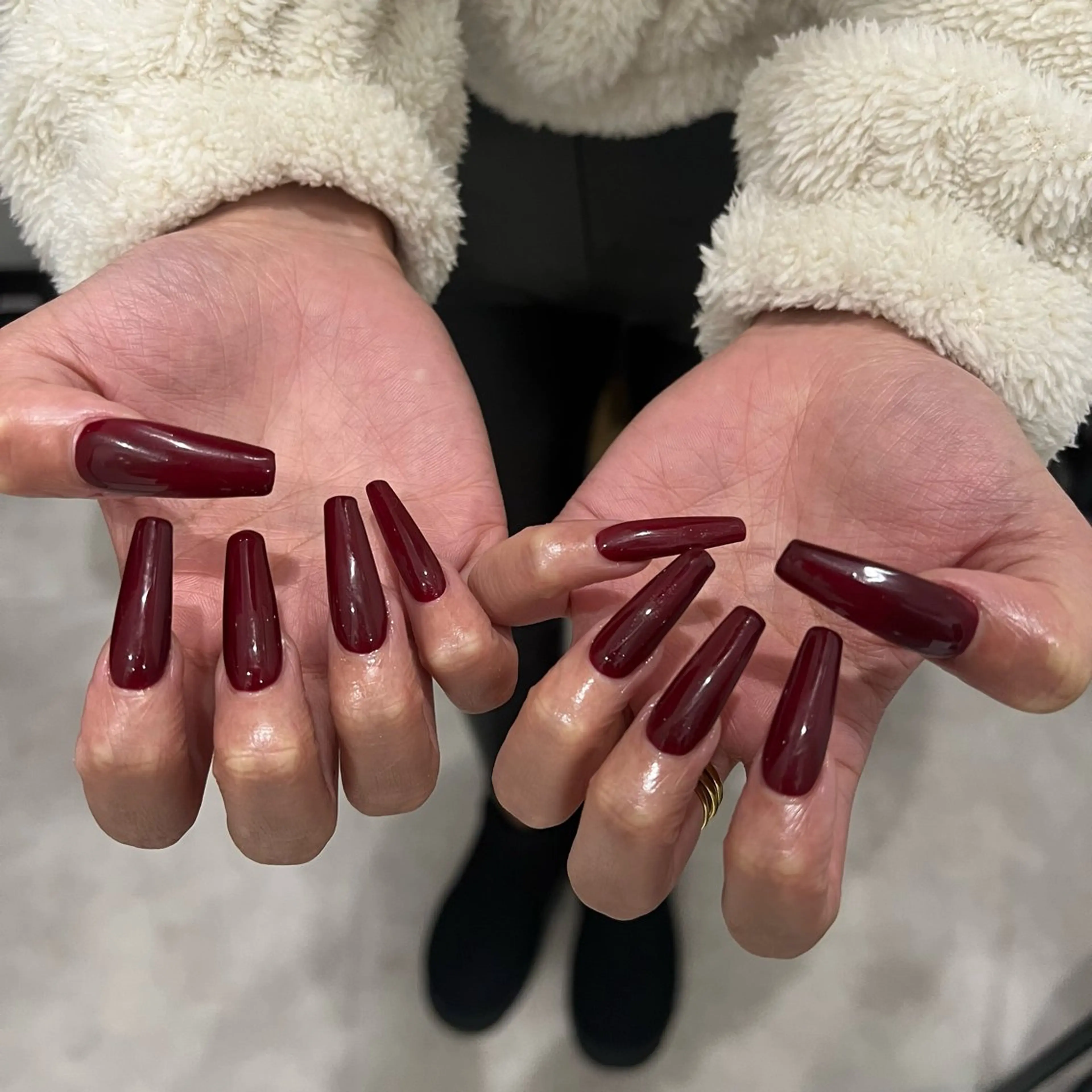 ネイル 長さ出し フットネイル フレンチネイル ガラスフレンチ グラデーション ハンドネイル M2beauty Renaのネイルデザイン