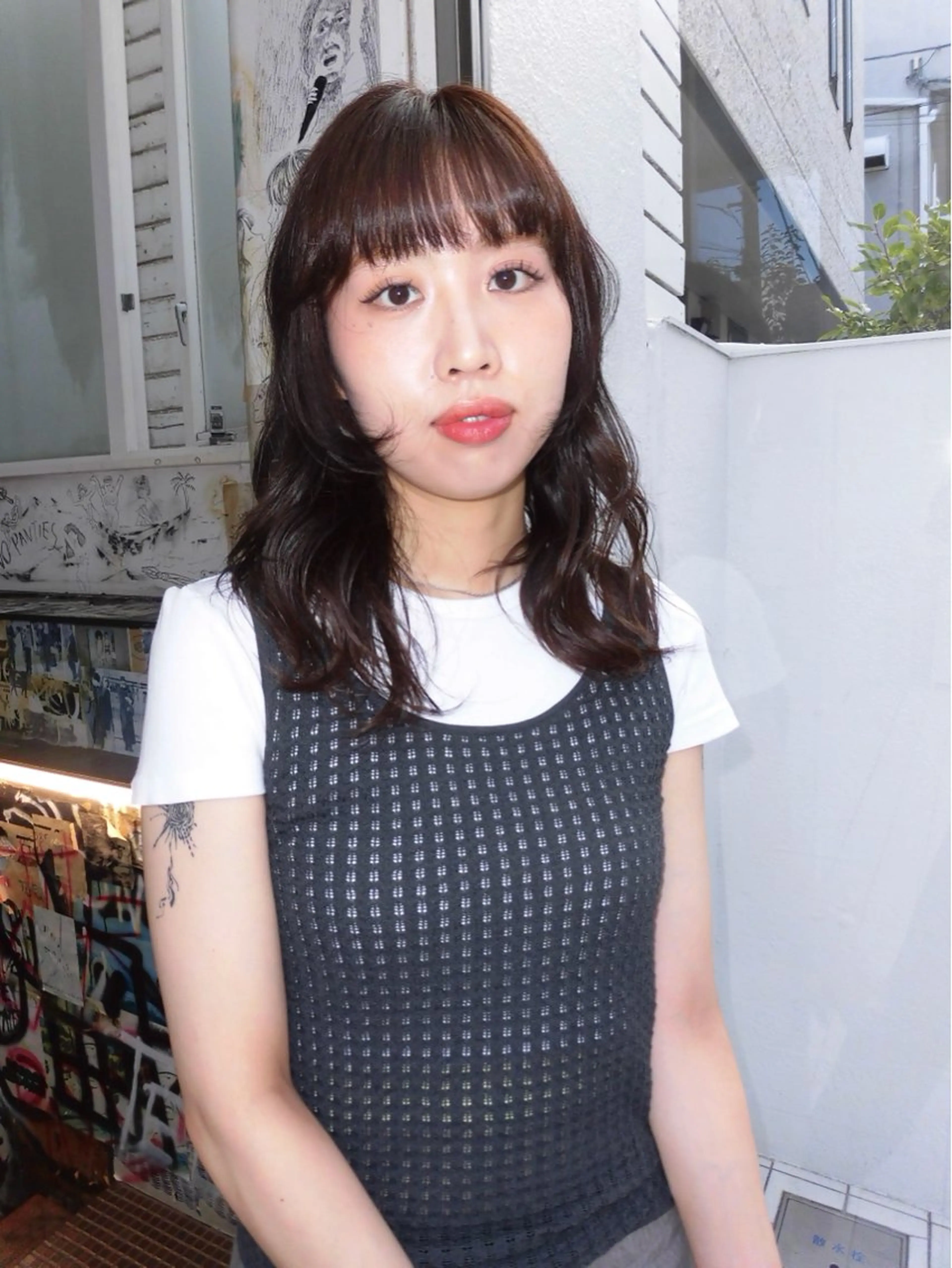 セミロング カラー 工藤 姫和のヘアスタイル