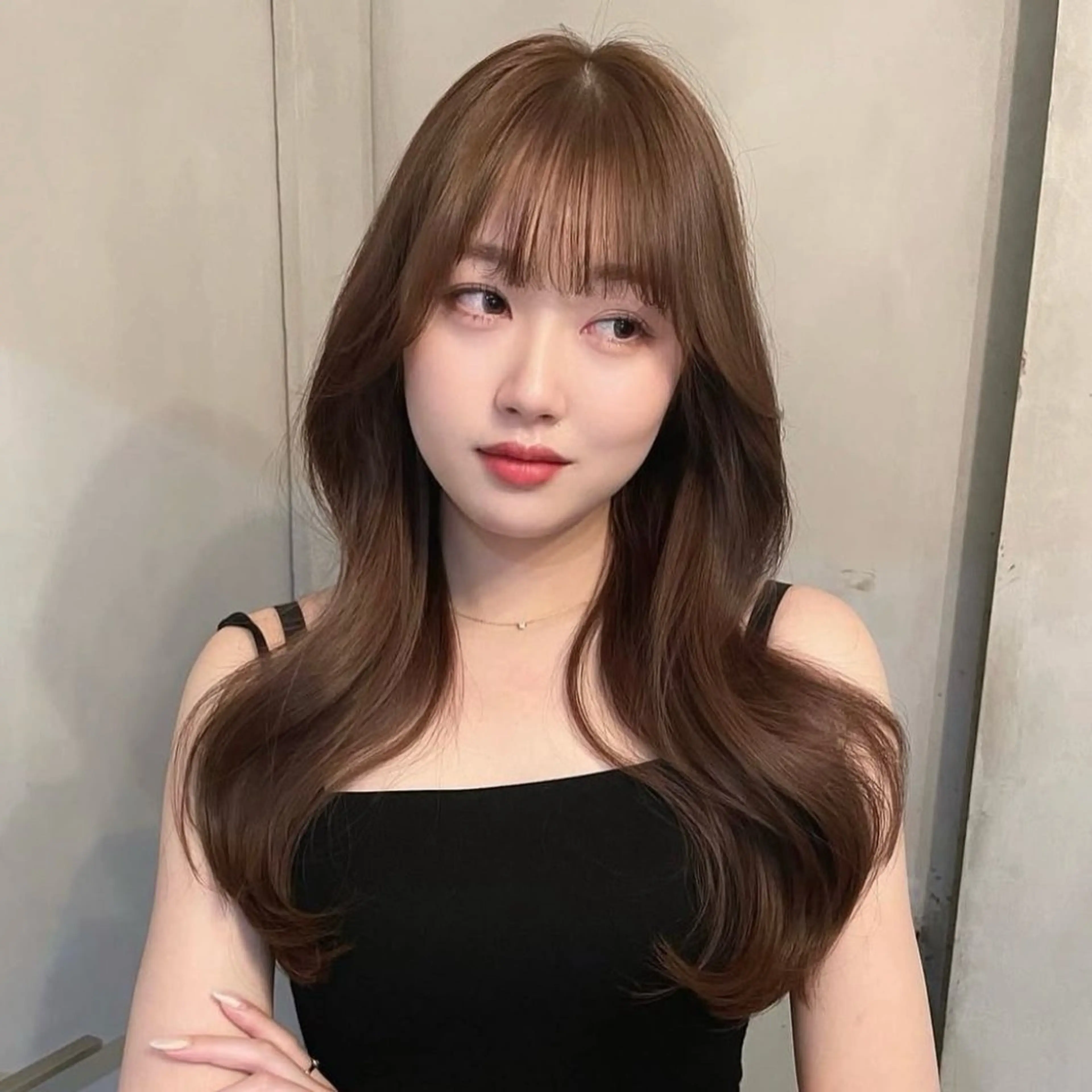 ロング カラー ベージュカラー ブラウンカラー ブラウンベージュ レイヤーカット モテ韓国ヘア/ レイヤー🤍RIKAのヘアスタイル