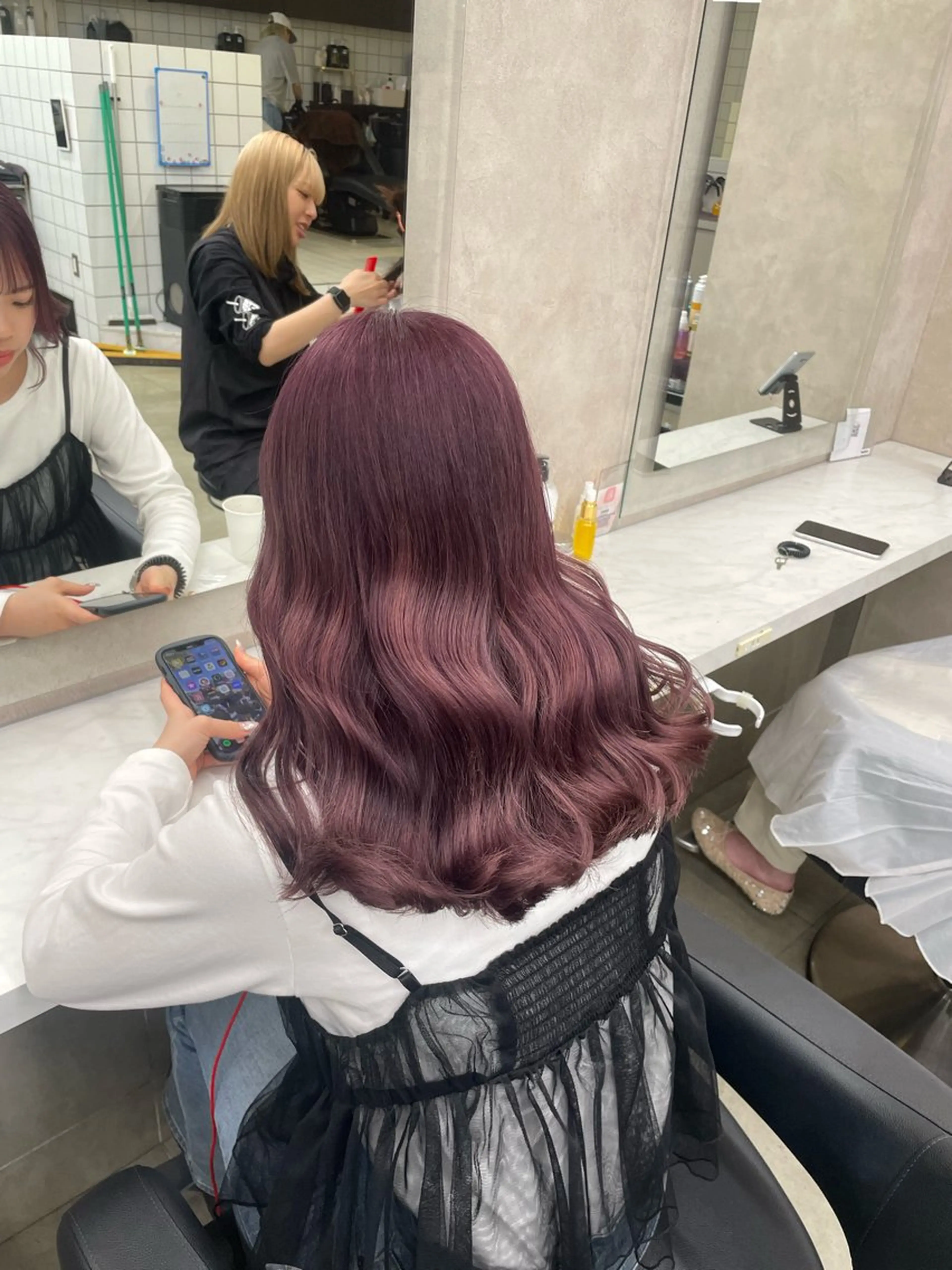 セミロング カラー ヘアアレンジ ヘアカラー トリートメント ヘアセット 💗横浜美容室 💗HARUNAのヘアスタイル