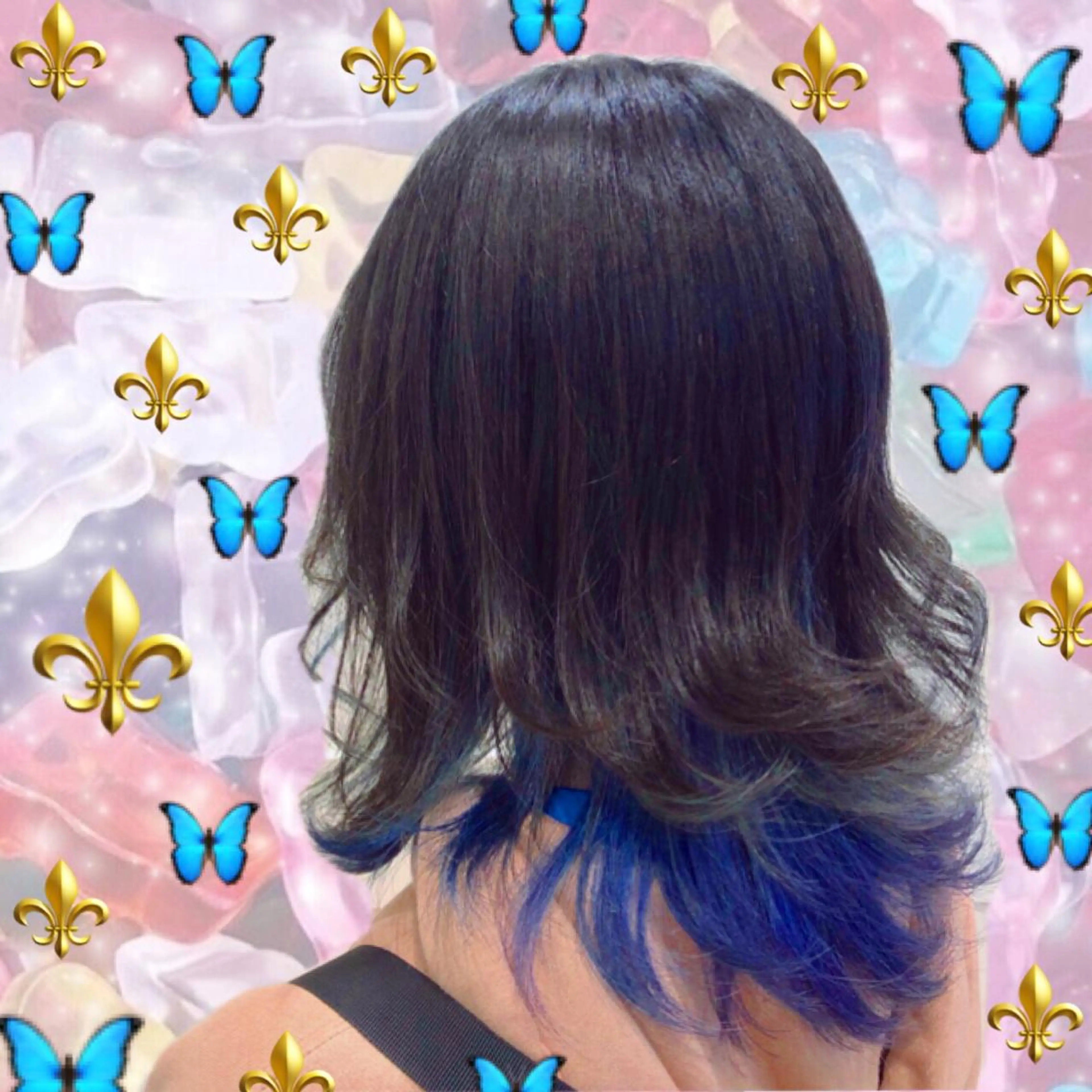 ミディアム カラー ブルーカラー ヘアカラー 🌺ウルフカット職人 新垣渚🐺のヘアスタイル