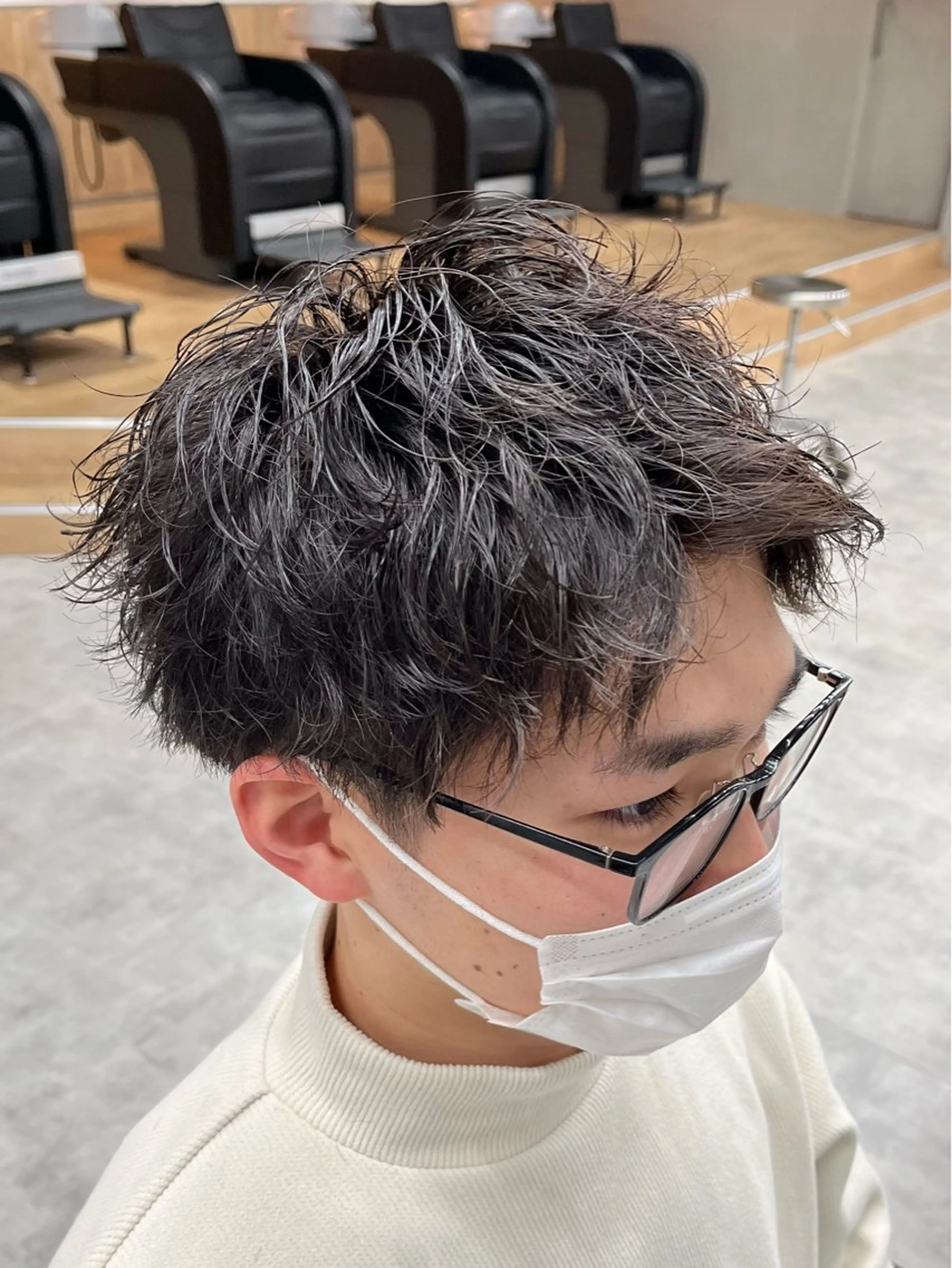 ショート パーマ メンズ メンズパーマ ショートヘア カット パーマ 新潟メンズパーマ 新潟駅/小田拓実のヘアスタイル